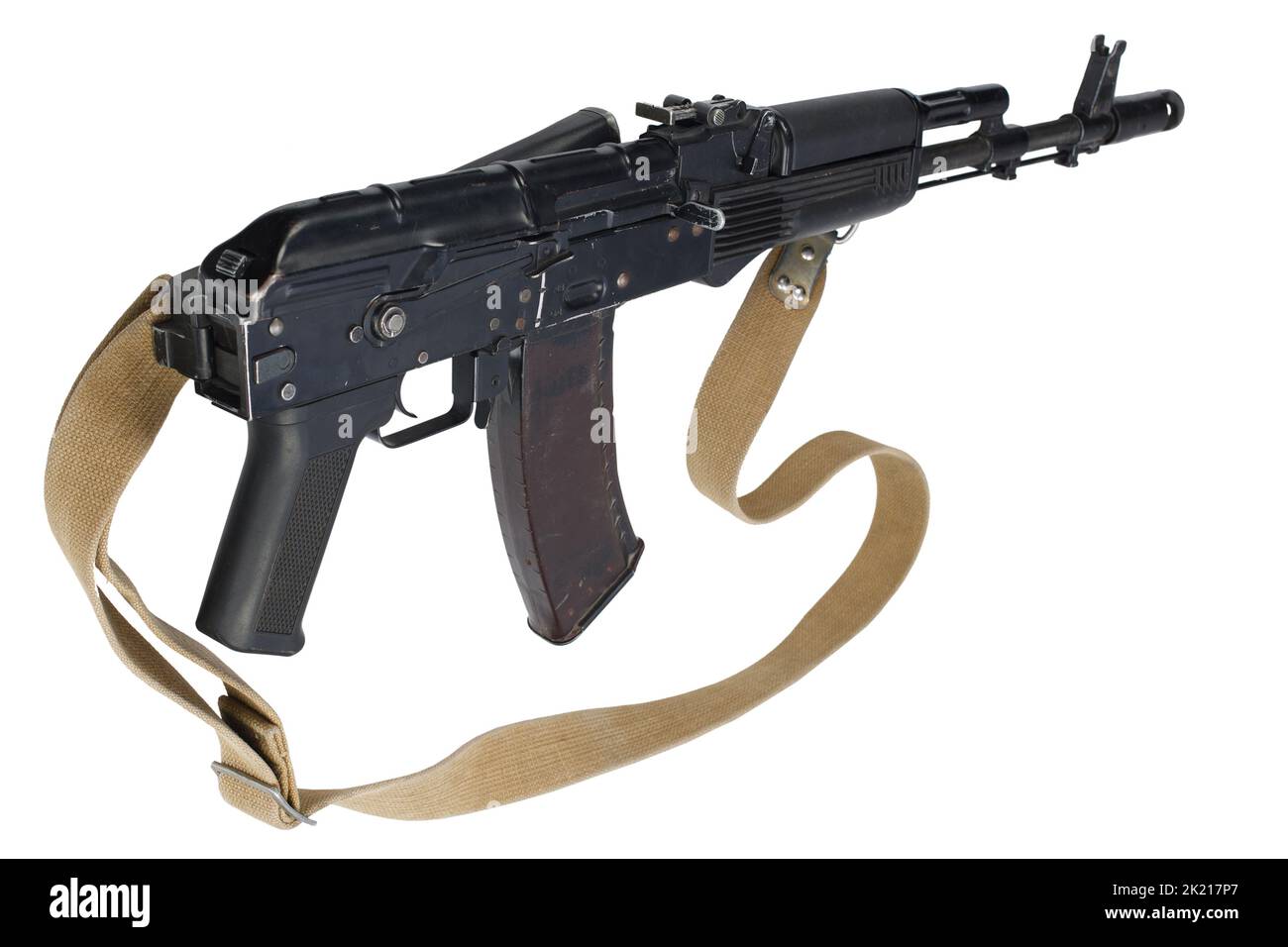 Modern Kalashnikov AK 74M Assault Rifle With Folded Stock Isolated On ...