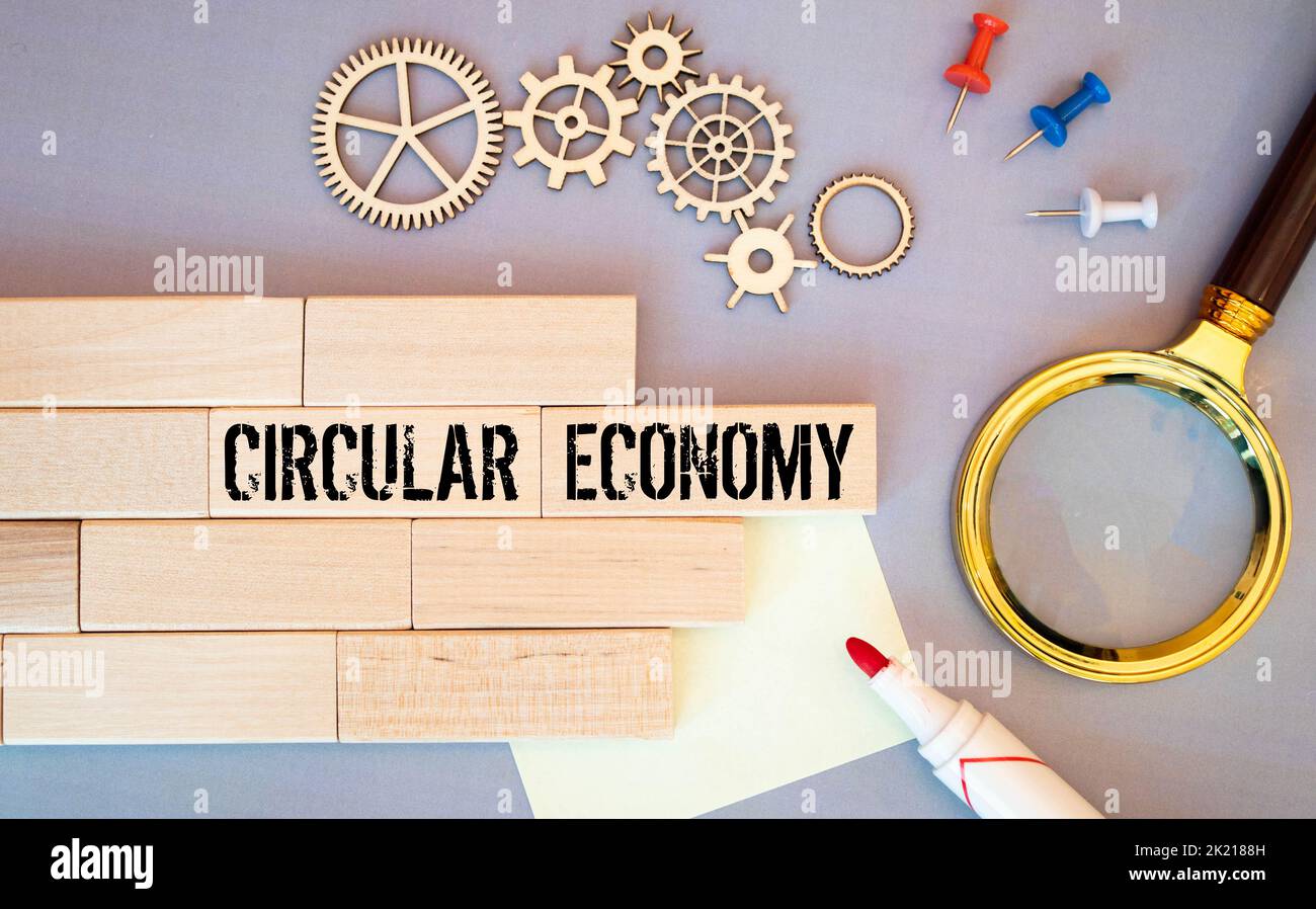 Circular economy text on a gray paper Stock Photo