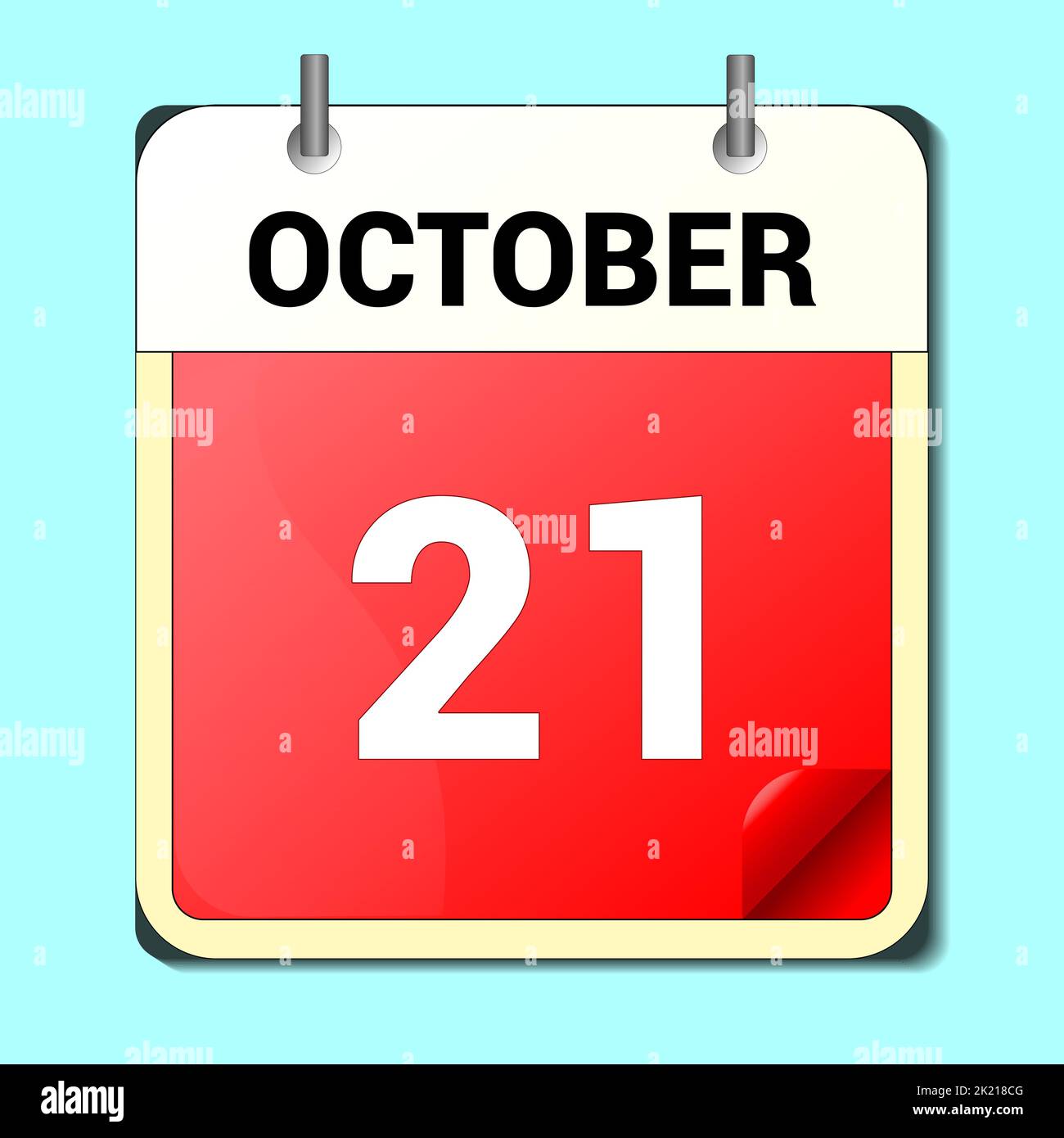 day on the calendar, vector image format, october Stock Vector