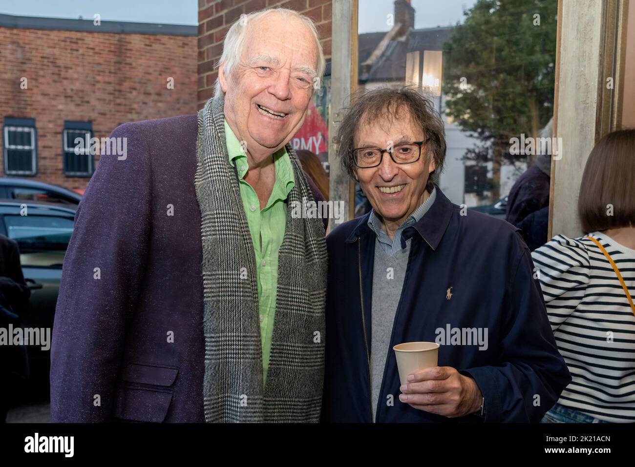 Tim Rice and Don Black arrive at the Playground Theatre for the last night of Rehab the Musical. Rehab The Musical, a pop-tactic, rock-bottom-to-redemption journey of the soul starring Keith Allen played at The Playground Theatre in London September the 1st to the 17th.Clive Black for Blacklist Entertainment presents Rehab the musical & the team includes: Book by Elliot Davis, music & lyrics by Grant Black & Murray Lachlan Young, Director & choreographer - Gary Lloyd, Co- Producer Don Black The New Musical attracted some high profile visitors to watch and support the show including Damien Hi Stock Photo