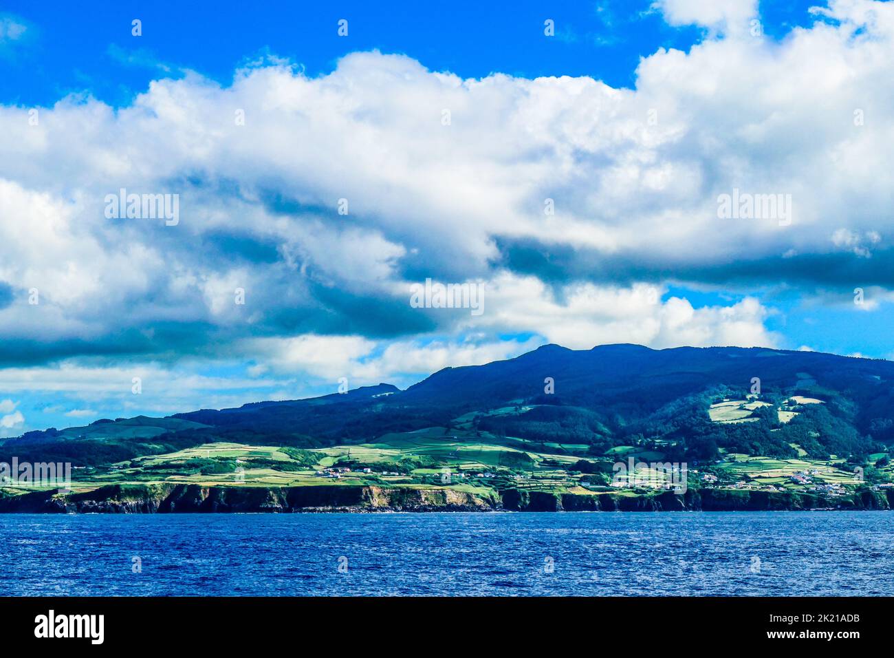 Terceira island from afar Stock Photo