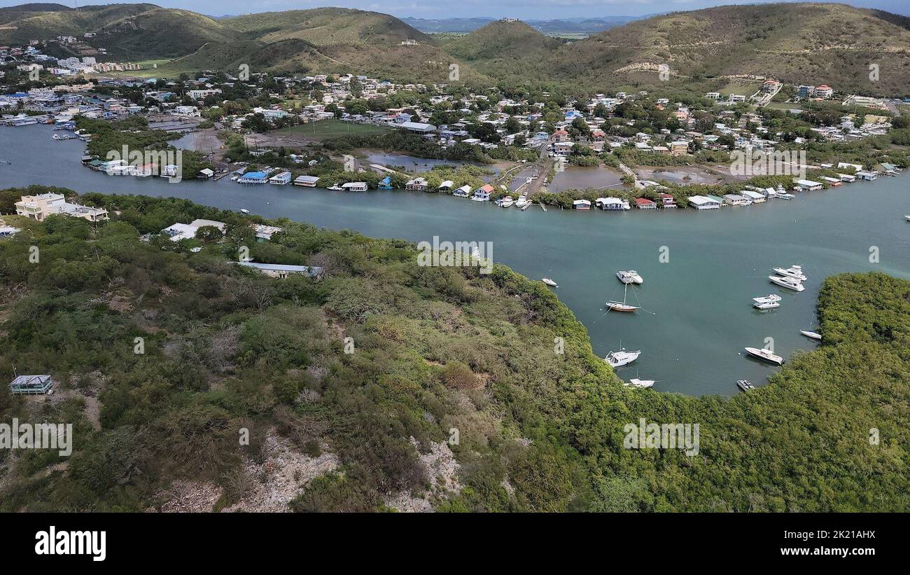 Coast Guard overflight photo of marina in La Parguera in Lajas, Puerto