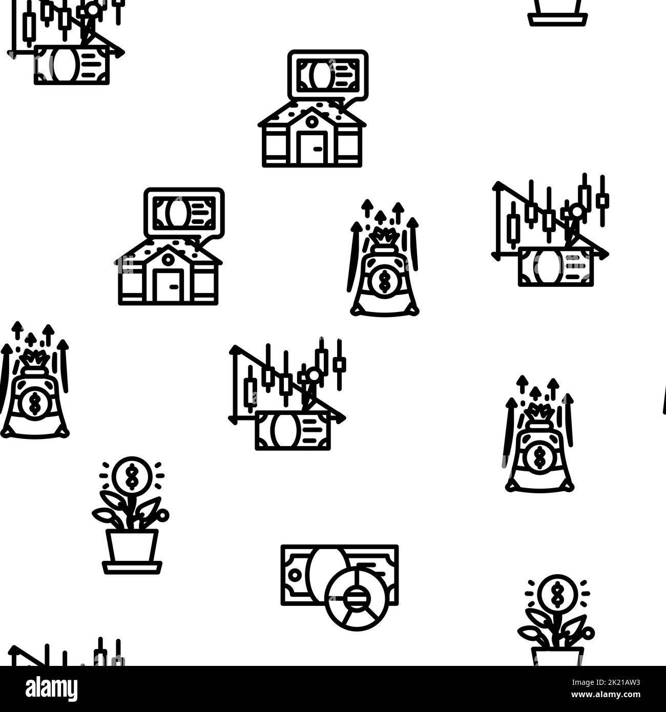 asset management digital business vector seamless pattern Stock Vector