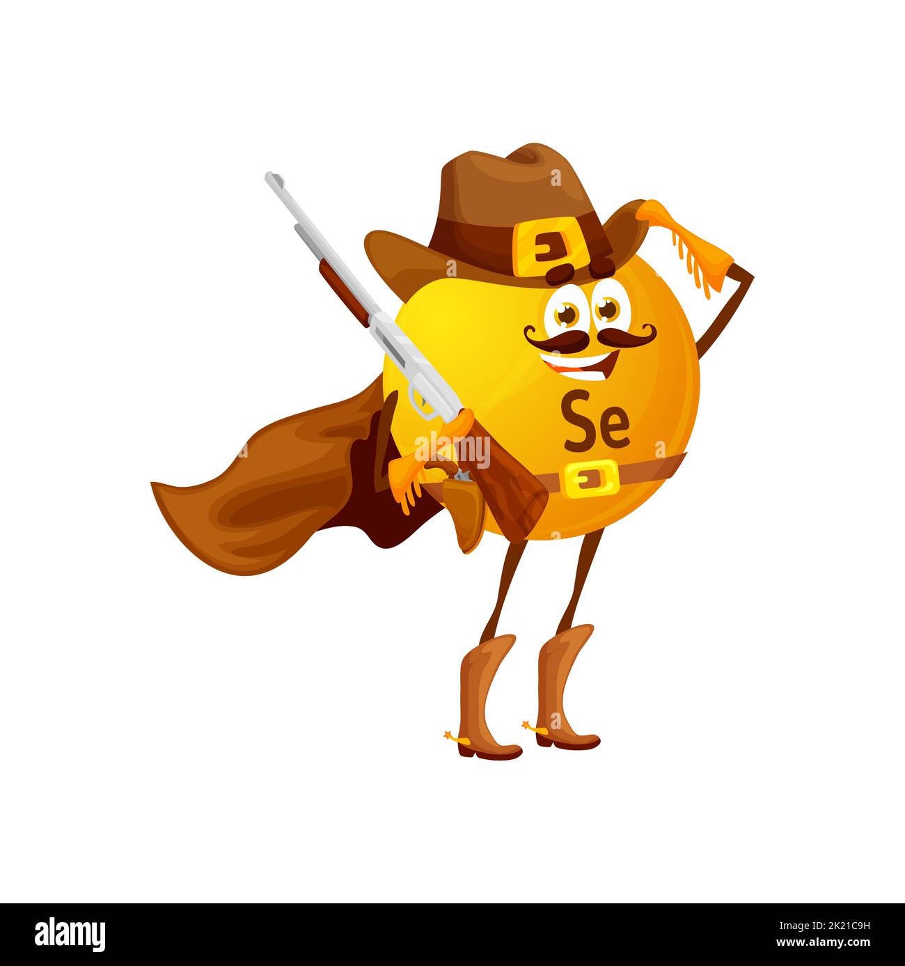 Cartoon selenium ranger micronutrient character. Isolated vector pill ...