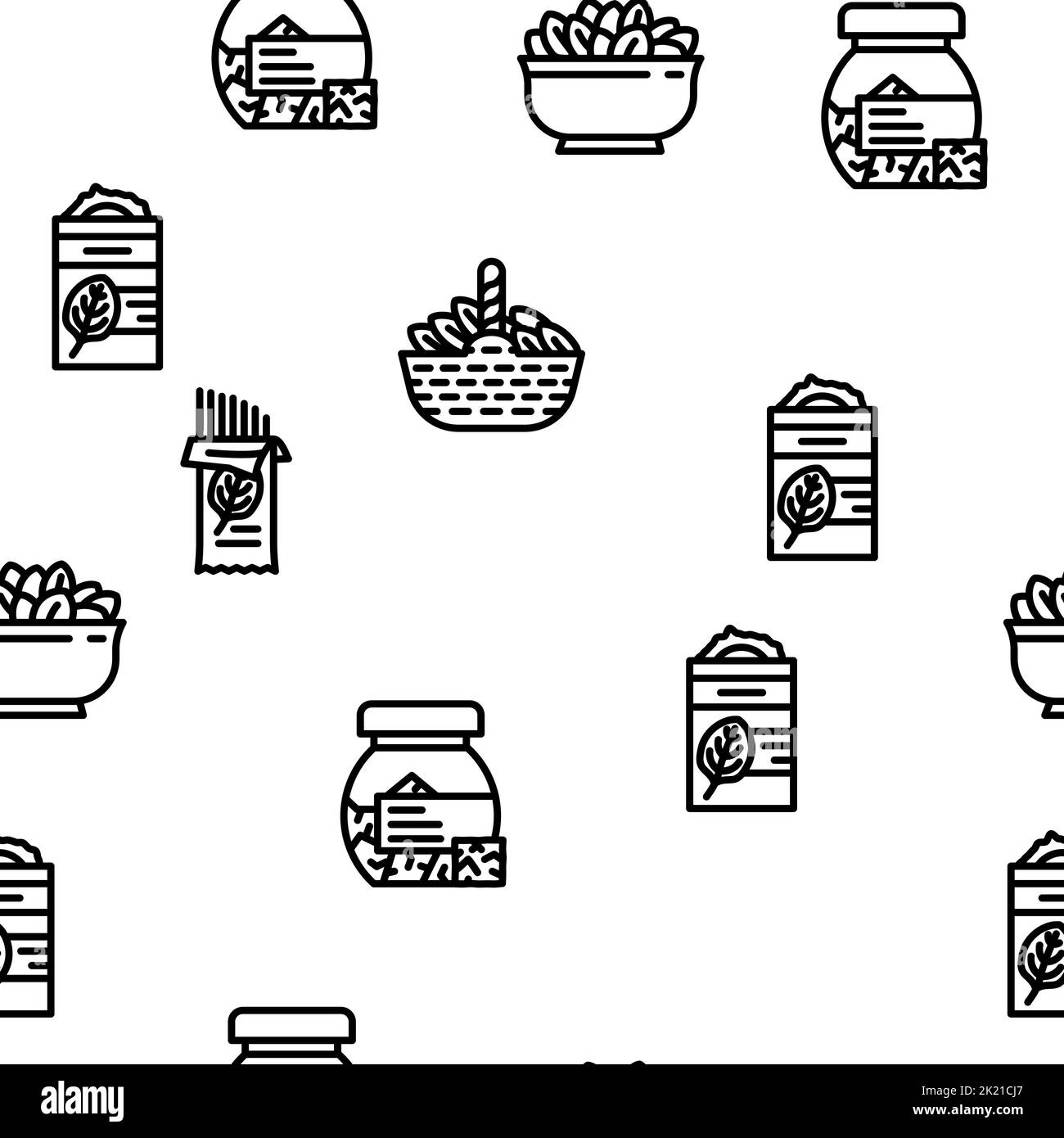 spinach leaf salad green food vector seamless pattern Stock Vector ...