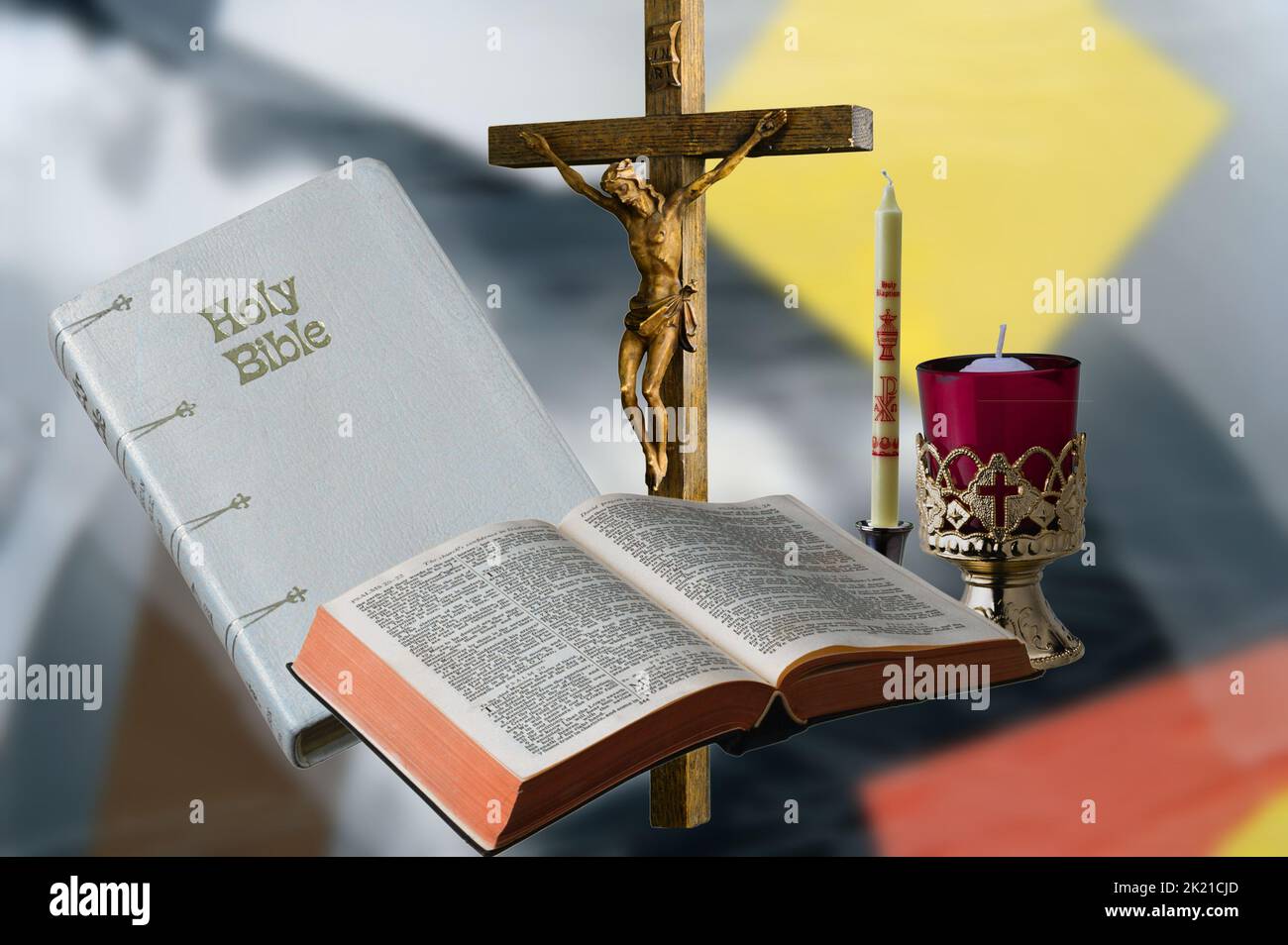 Symbols of the Catholic Christian religion Stock Photo