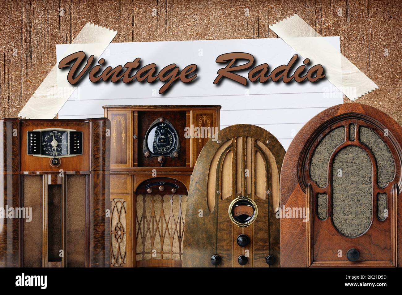 A collection of vintage radios Stock Photo