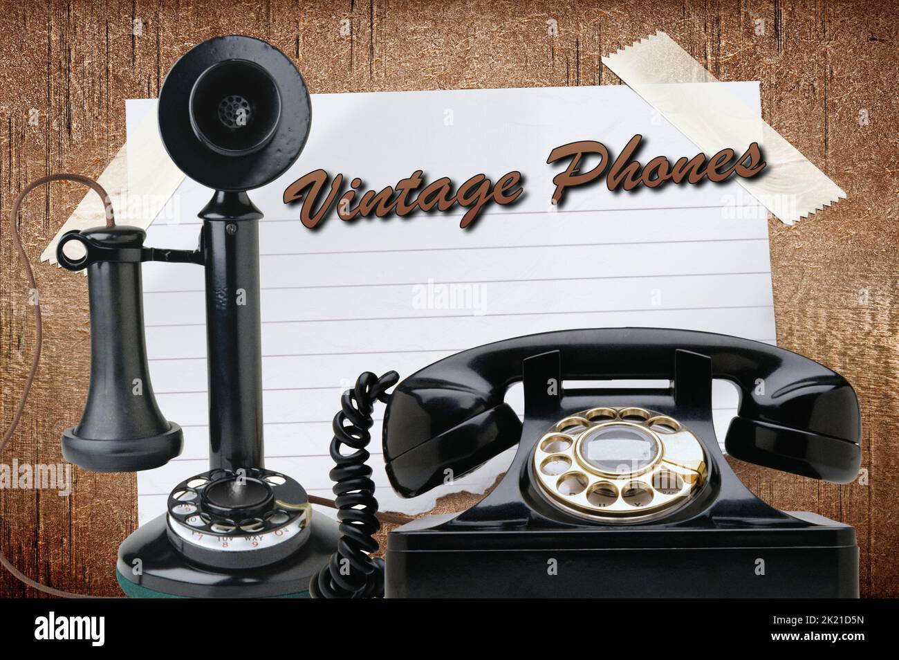 Vintage Phones Stock Photo