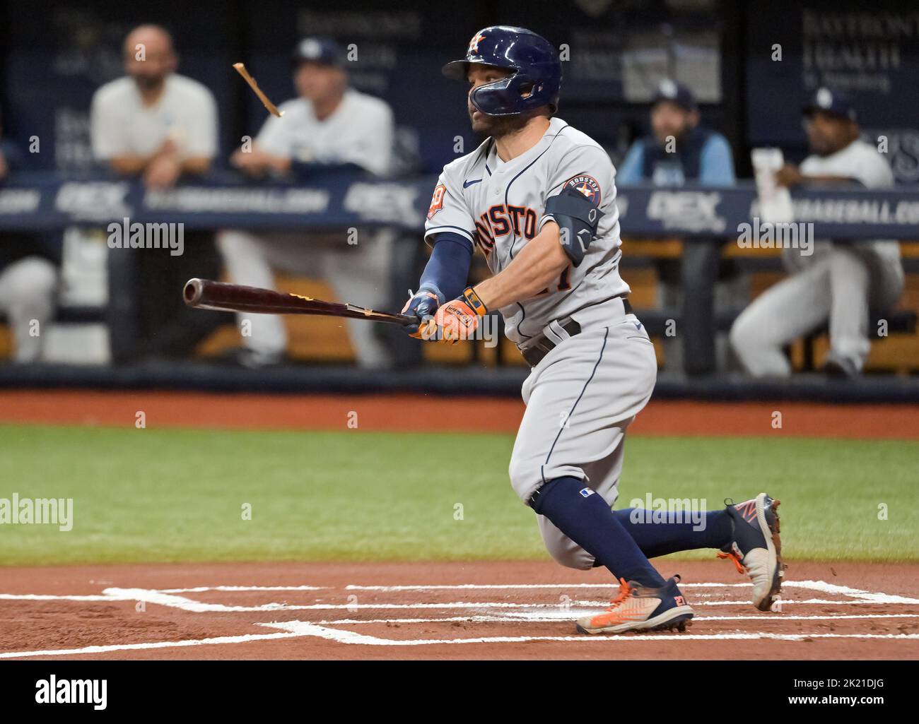 21 JUN 2014: Jose Altuve of the Astros during the regular season game  between the Houston Astros and the Tampa Bay Rays at Tropicana Field in St.  Petersburg, Florida. The Astros and