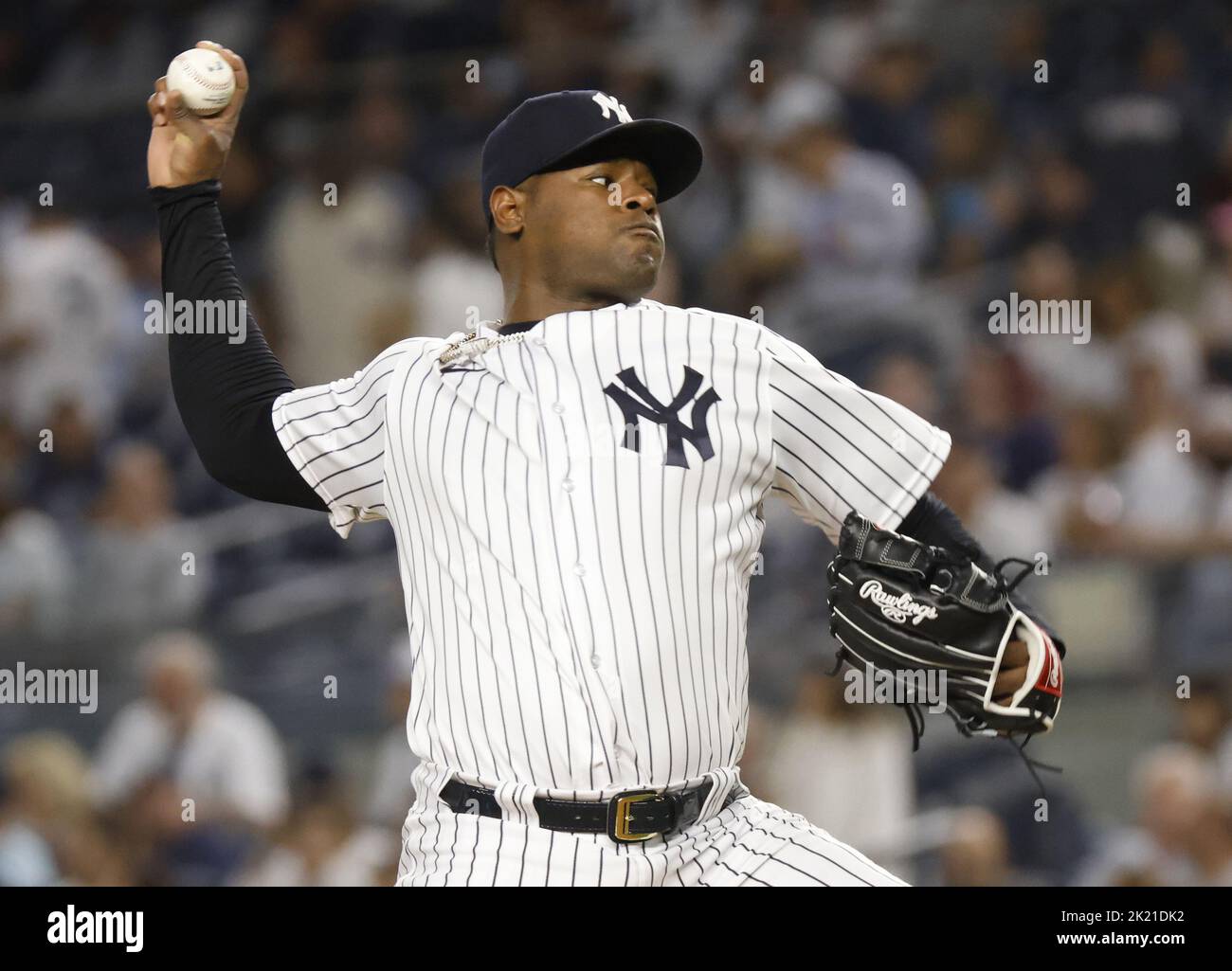 New York Yankees starting pitcher Luis Severino throws in the first inning against the
