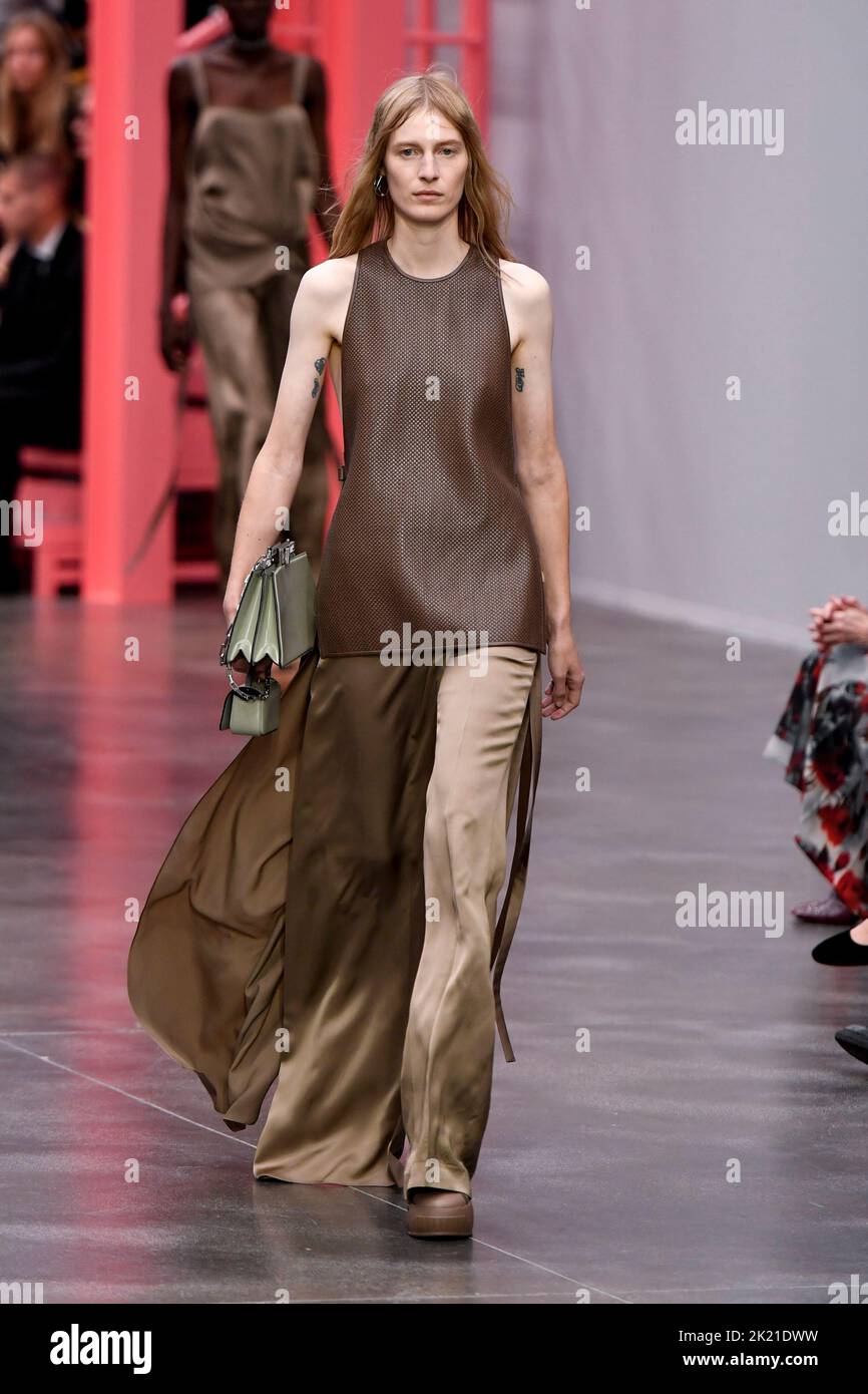 A Model Walks On The Runway At The Fendi Fashion Show During The Spring A Model Walks On The Runway At The Fendi Fashion Show During The Spring
