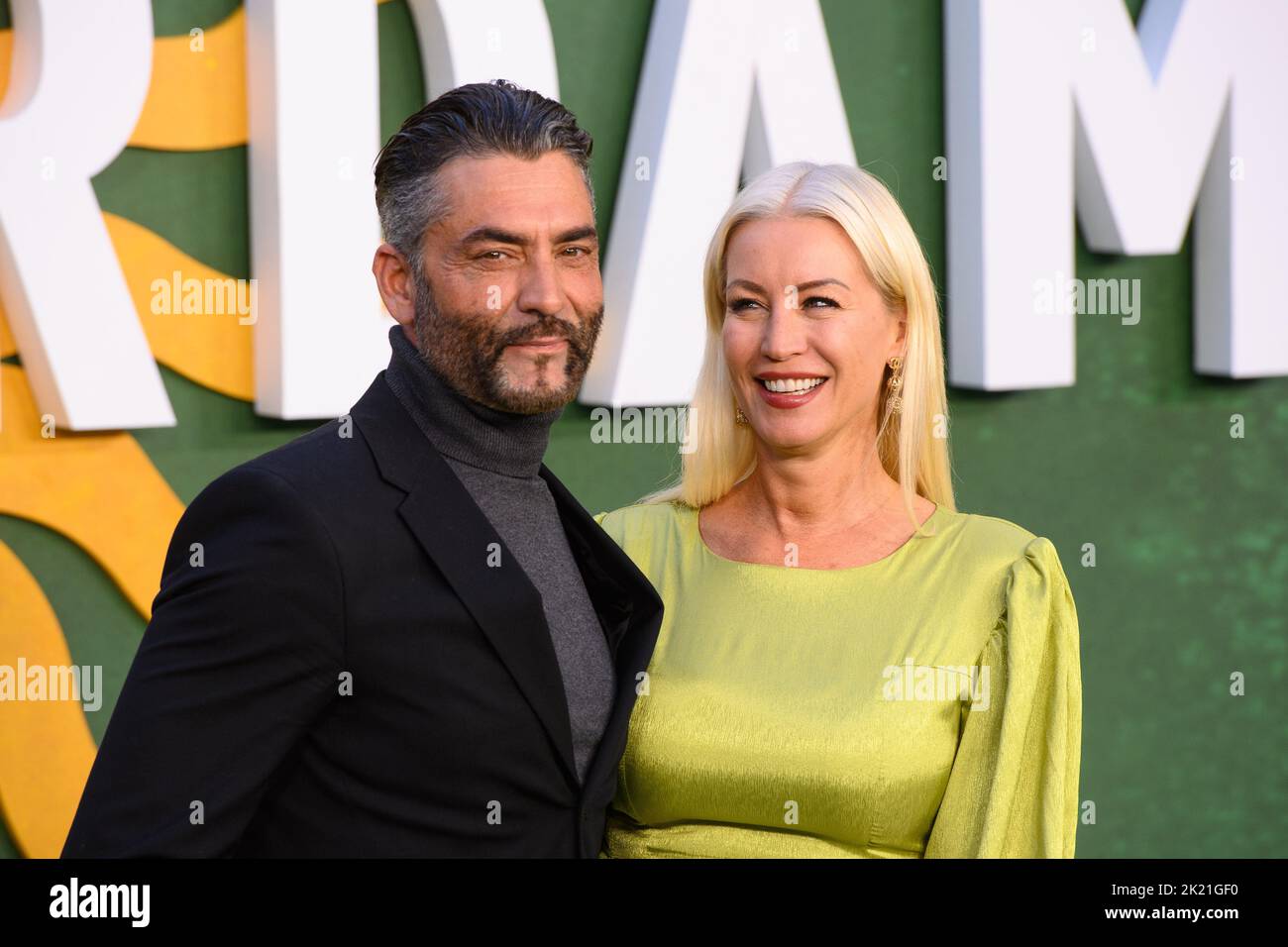 London, UK. 22 September 2022. Denise van Outen and Jimmy Barba attending the European premiere of Amsterdam at the Odeon Luxe Leicester Square Cinema, London Picture date: Thursday September 22, 2022. Photo credit should read: Matt Crossick/Empics/Alamy Live News Stock Photo