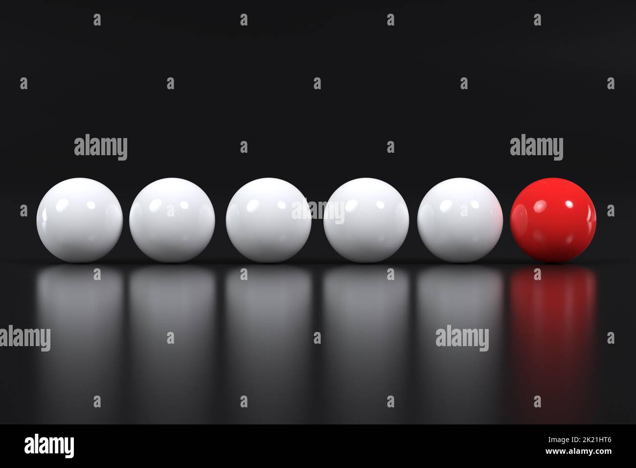 Blank lottery balls lined up horizontally for use as a template Stock