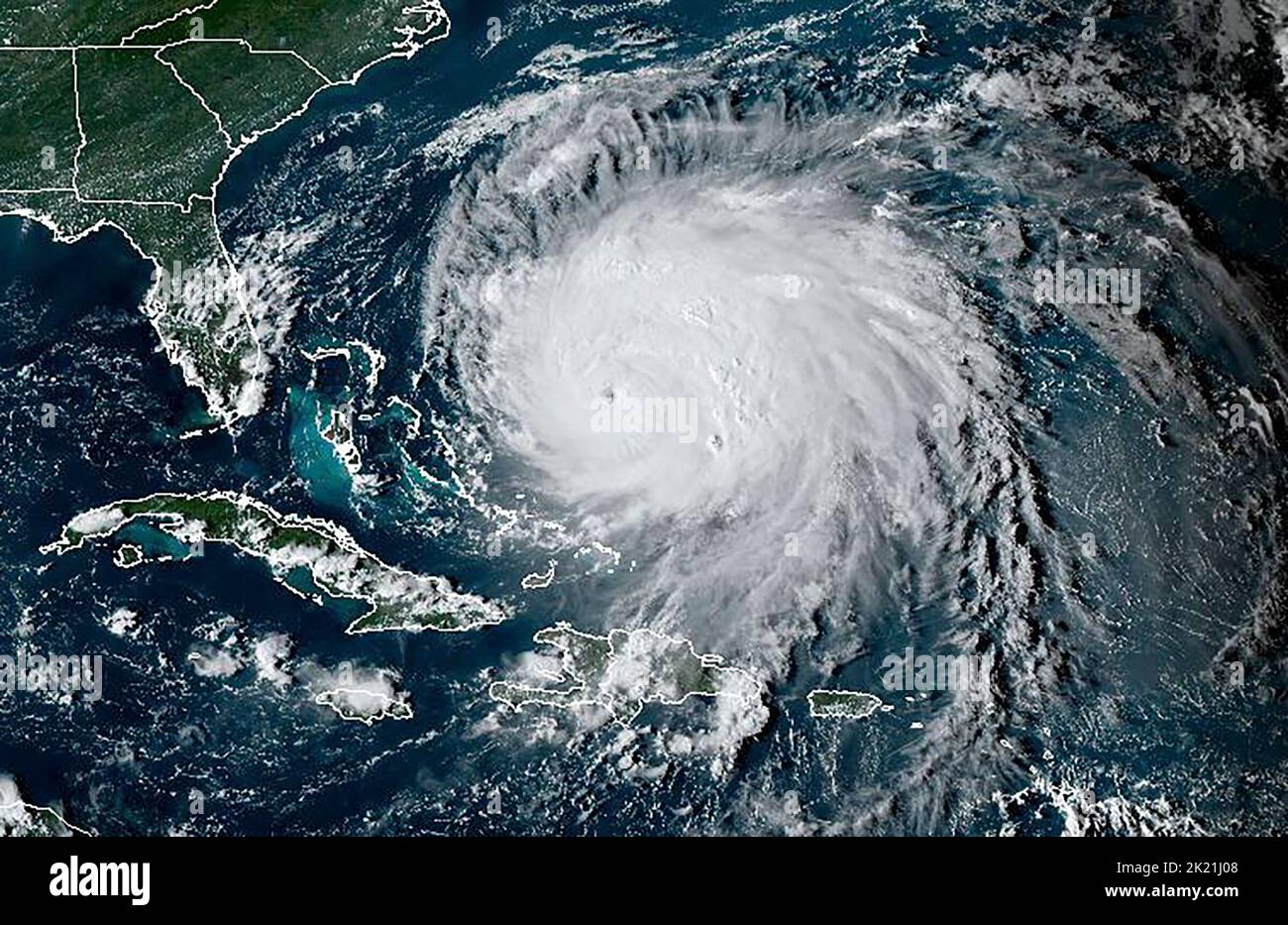 Atlantic Ocean, Dominican Republic. 21st Sep, 2022. Hurricane Fiona as it moves north toward