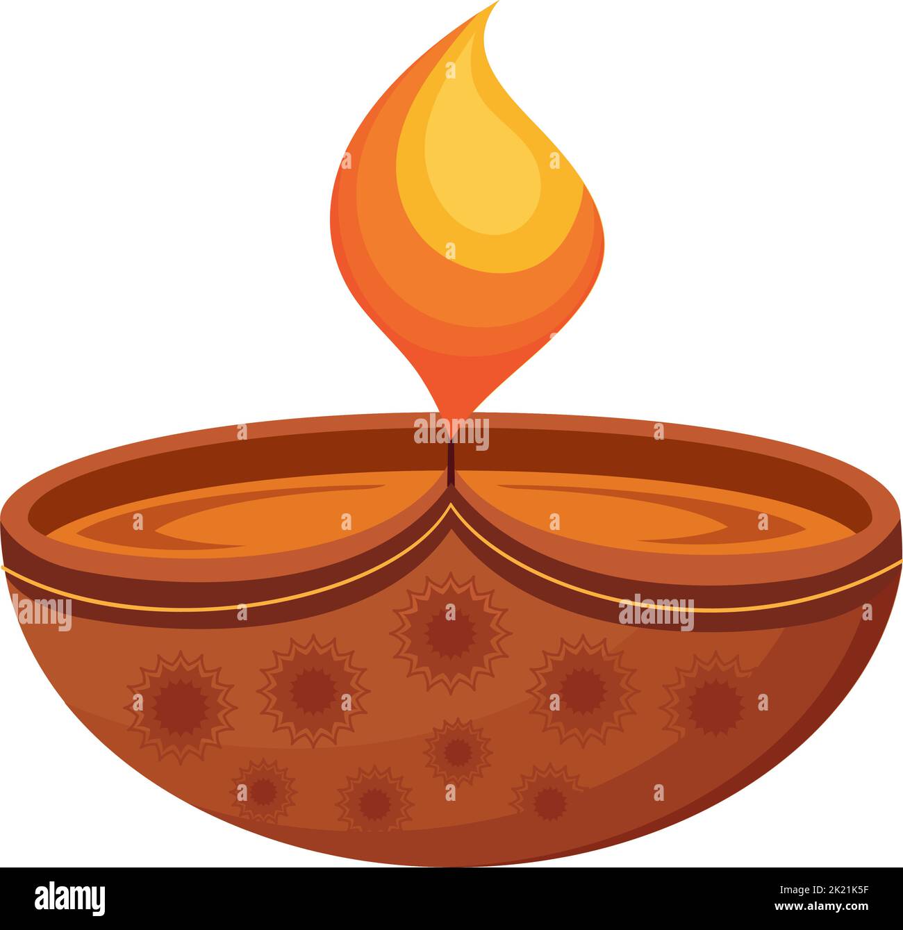 wooden diwali lamp Stock Vector
