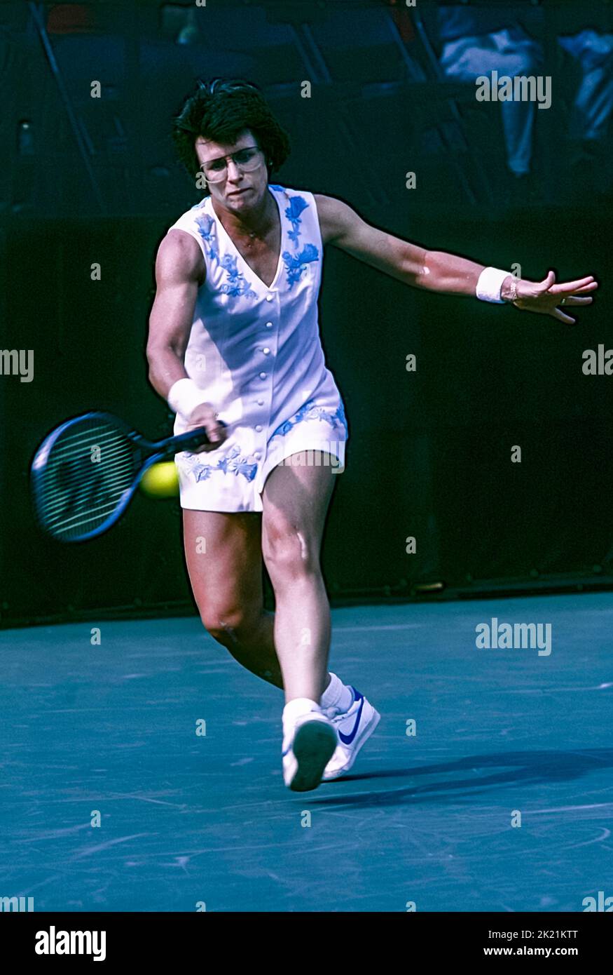Billy Jean King at the 1982 US Open Tennis Stock Photo