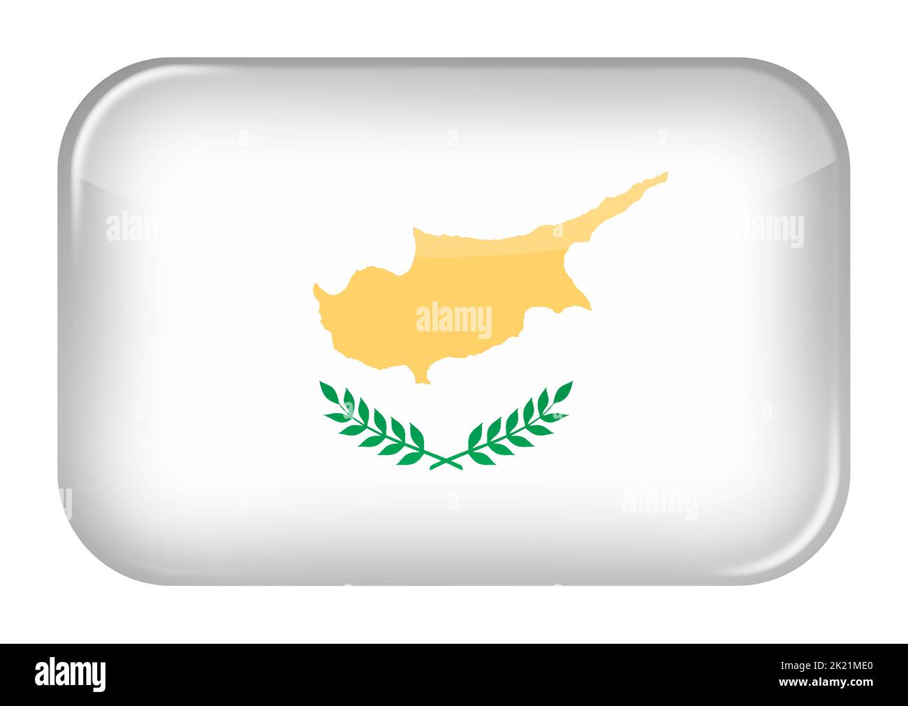 Cyprus web icon rectangle button with clipping path 3d illustration ...