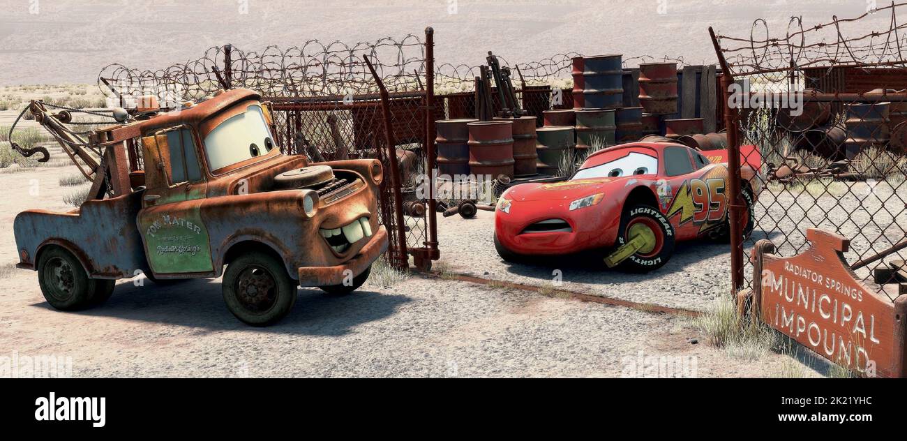 MATER THE TOW TRUCK, LIGHTNING MCQUEEN, CARS, 2006 Stock Photo Alamy
