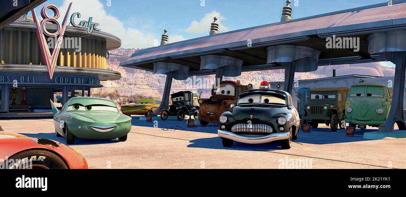 FLO, MATER, SHERRIF, SARGE, FILLMORE, CARS, 2006 Stock Photo Alamy