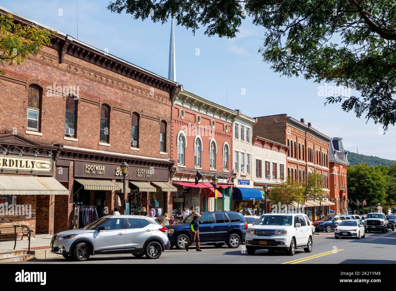 The town of Lee, Massachusetts, called the Gateway to the the Berkshires, USA. Stock Photo