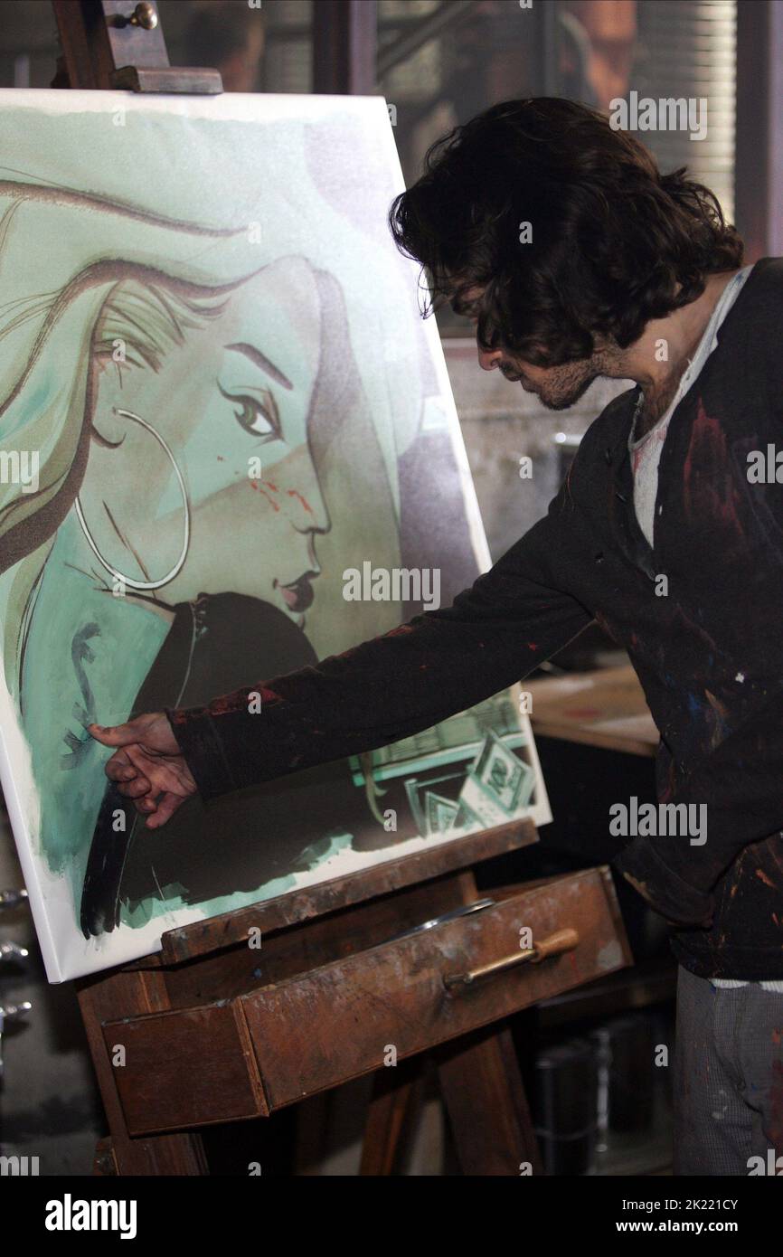 PAINTING OF ALI LARTER, SANTIAGO CABRERA, HEROES : SEASON 1, 2006 Stock Photo