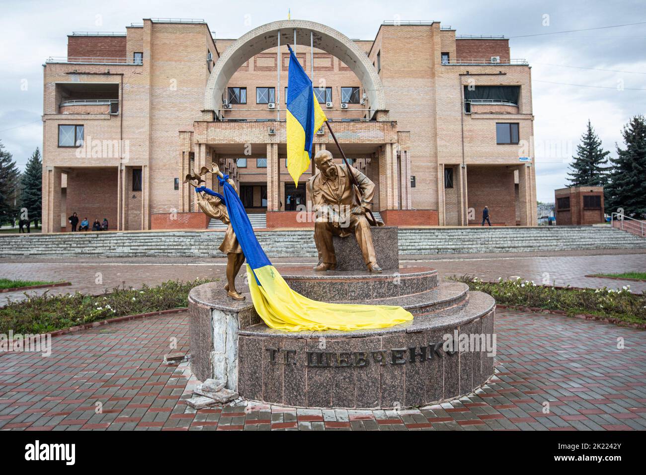 Balakliia, Ukraine. 20th Sep, 2022. Monument to the poet Taras ...
