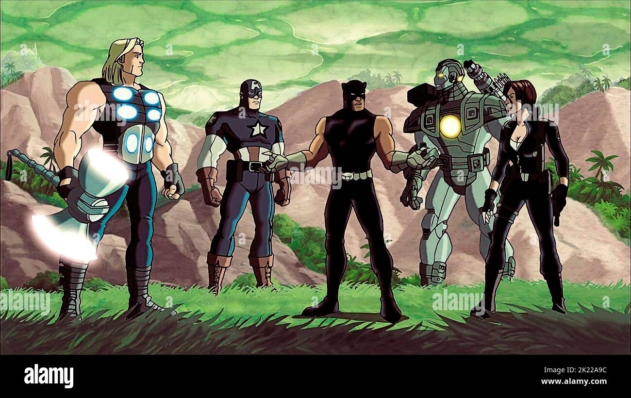 THOR,AMERICA,PANTHER,MAN,WIDOW, ULTIMATE AVENGERS II, 2006 Stock Photo -  Alamy, image size:1300x820