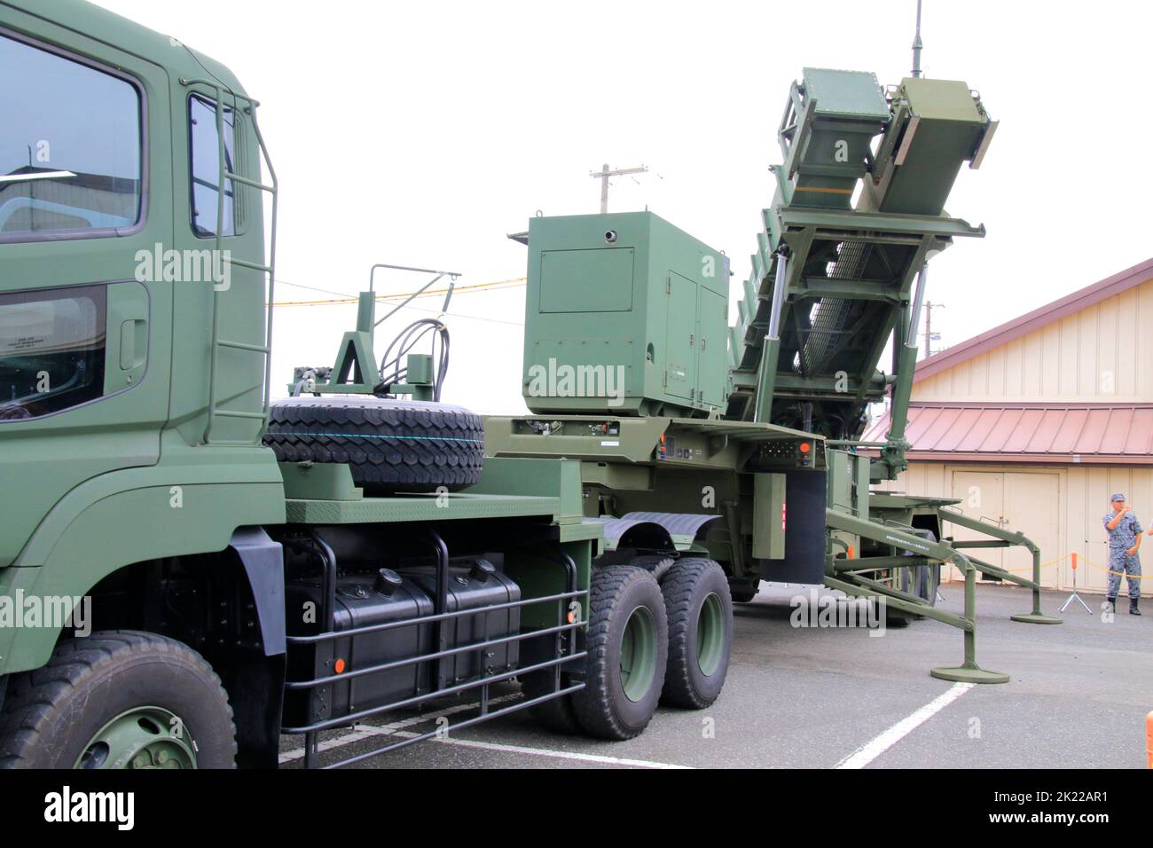 Japan Self Defense Force Patriot Missile launcher at Yokota Air Base Tokyo Japan Stock Photo