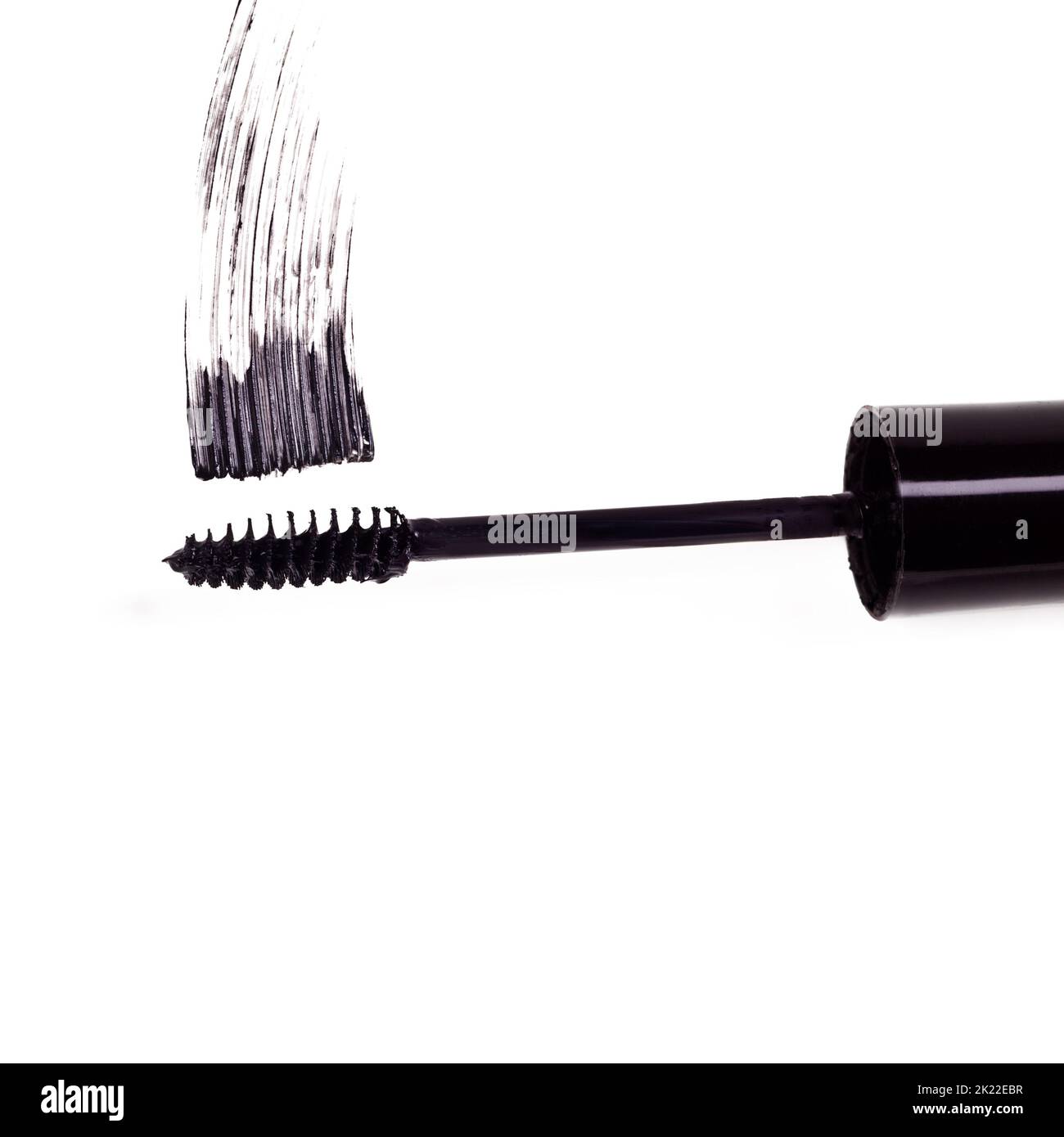 Black is the new black. Studio shot of a mascara brush smearing makeup