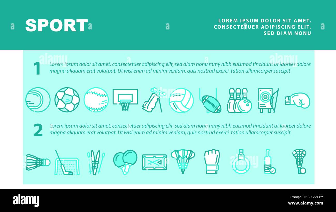 Sport Game Sportsman Activity landing header vector Stock Vector Image