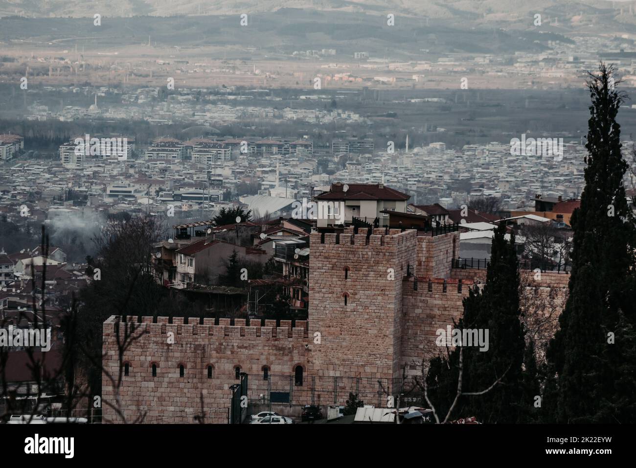 An old castle on top of the hill Stock Photo - Alamy