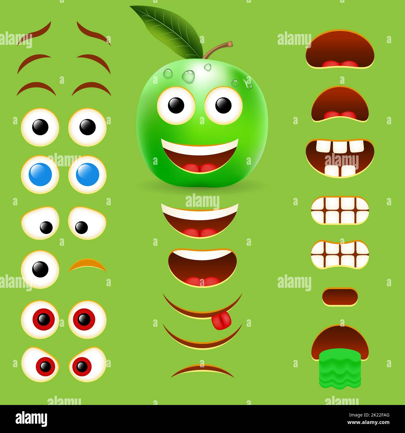 Set Realistic Emoji Emoticon Faces Icon Stock Illustration 1979717633