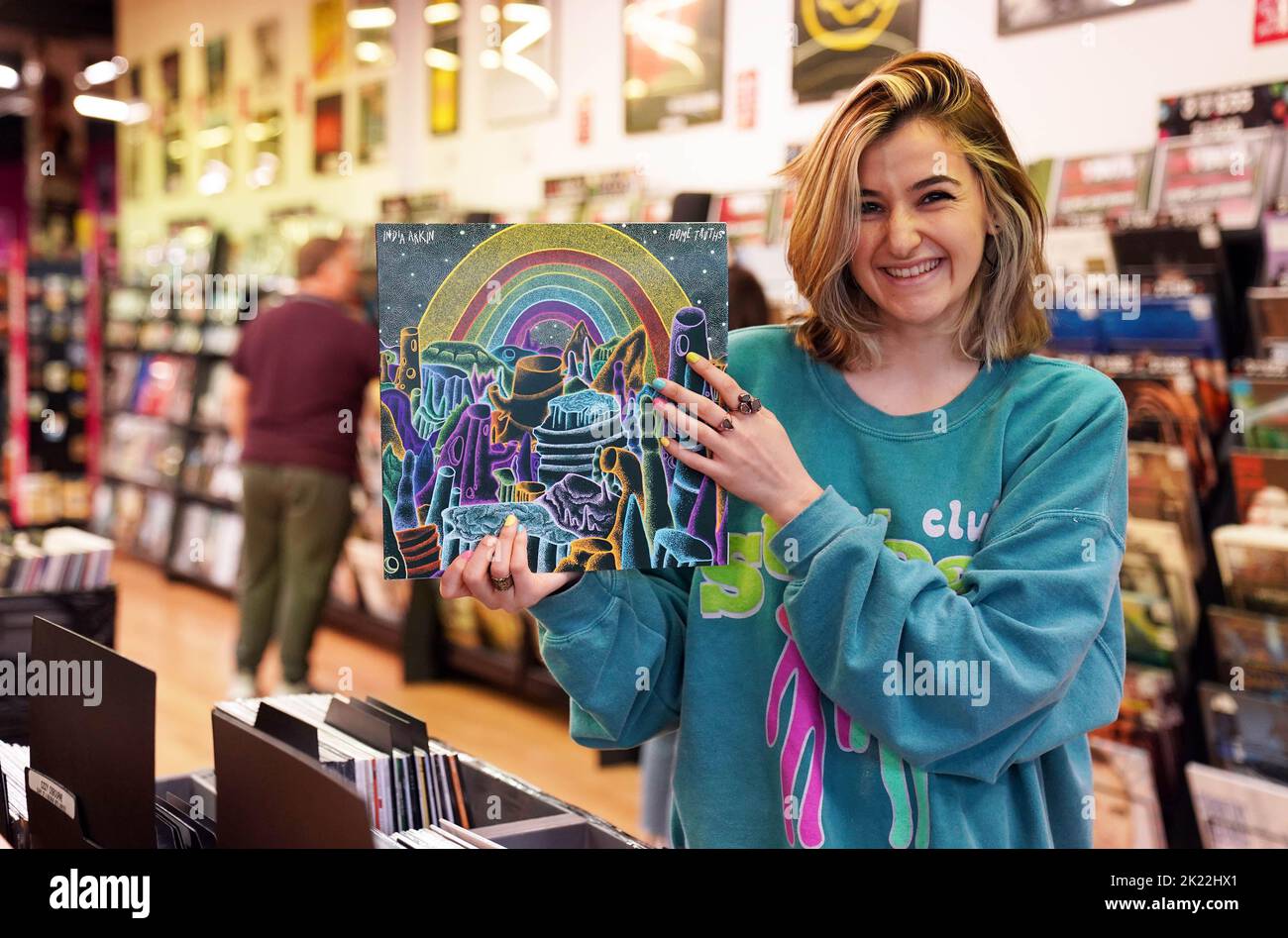EDITORIAL USE ONLY India Arkin appears at an hmv store in Newcastle as part of the launch of its new record label, 1921 Records, ahead of National Album Day on Saturday October 15. Issue date: Thursday September 22, 2022. Stock Photo