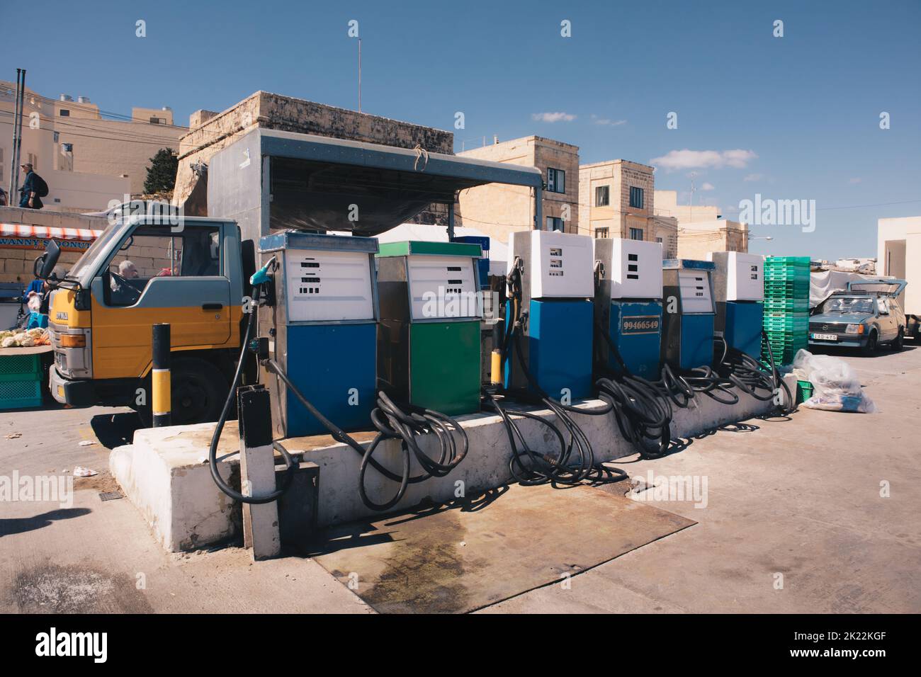 Maltese Gas Station Stock Photo Alamy