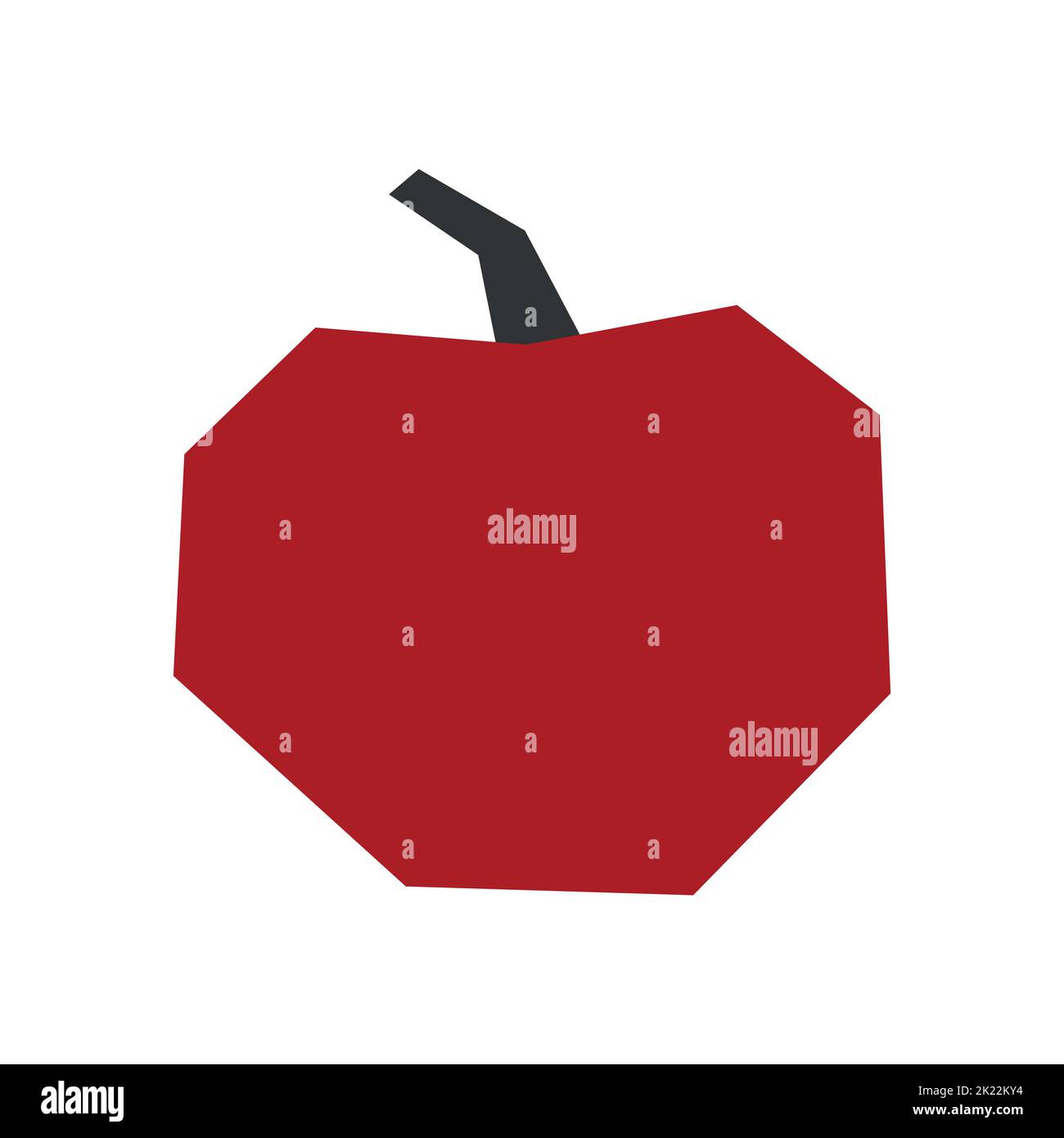 Vector isolated illustration with botanical element - fresh big apple