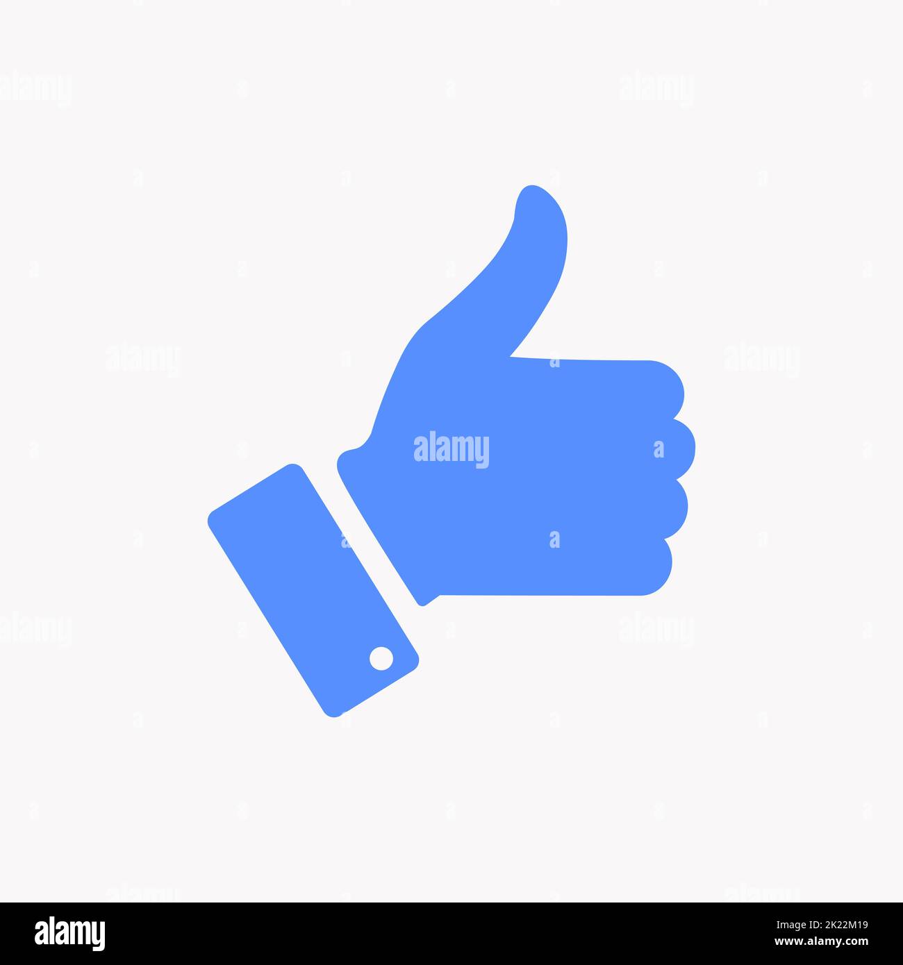 Thumb Up vector icon. Style is flat symbol, cobalt color, rounded angles, white background. Stock Vector