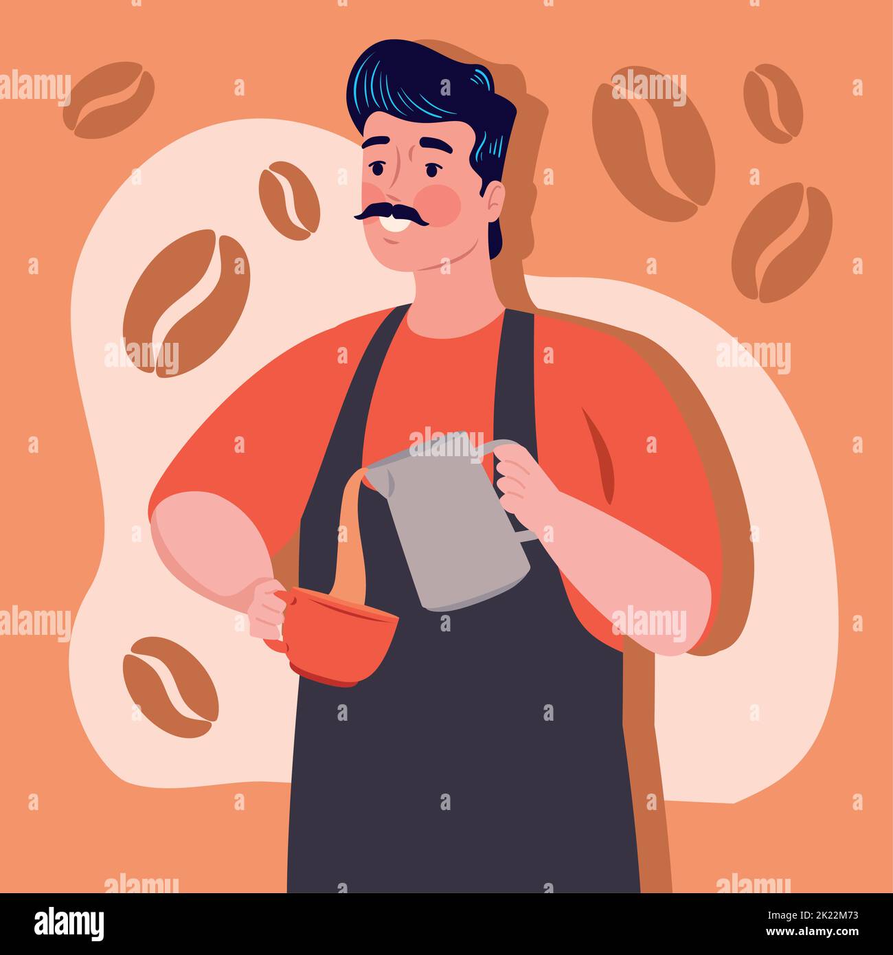 coffee shop barista with teapot Stock Vector Image & Art Alamy