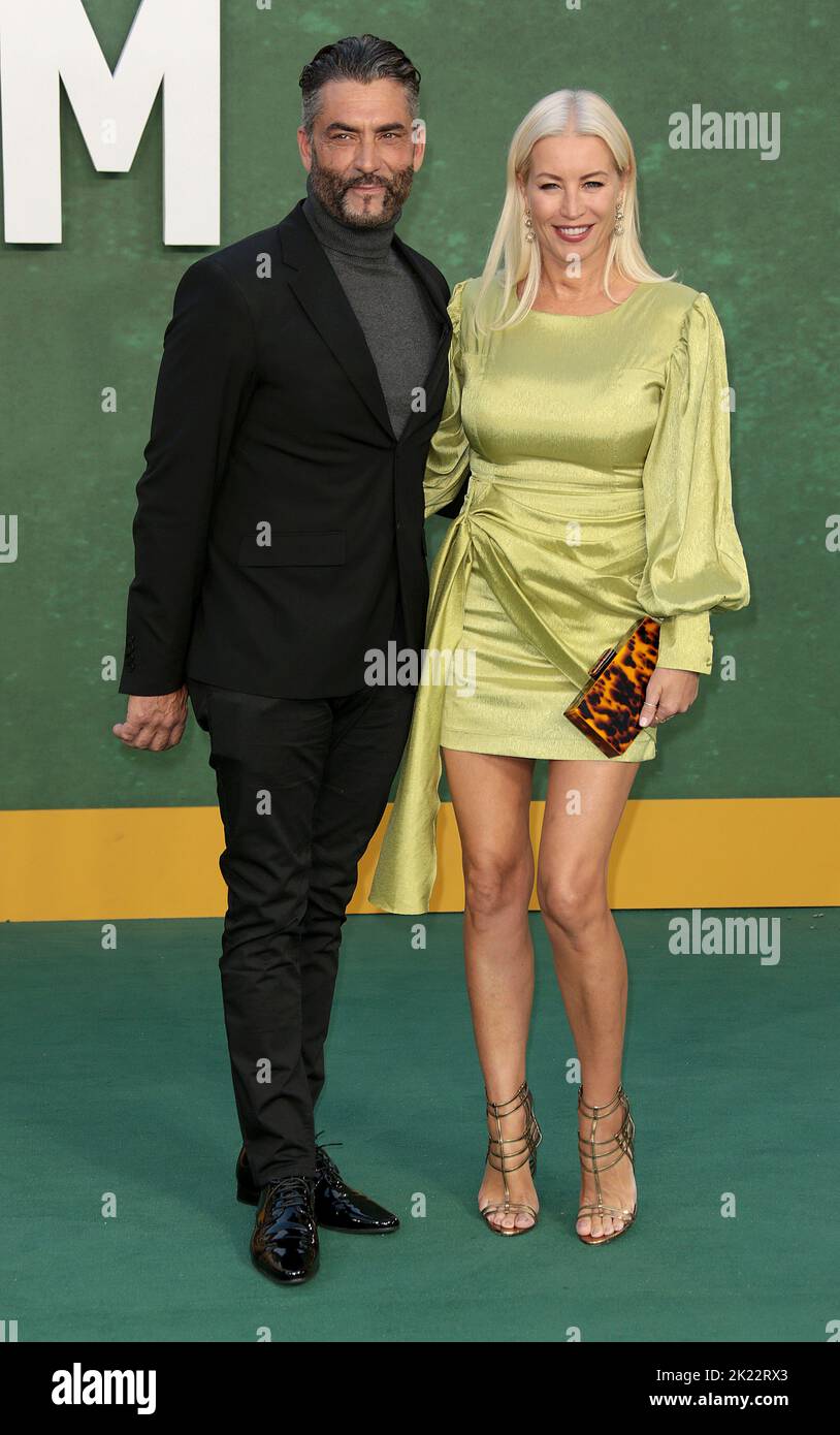 Sep 21, 2022 - London, England, UK - Denise Van Outen and Jimmy Barba attending Amsterdam European premiere, Odeon Luxe, Leicester Square Stock Photo