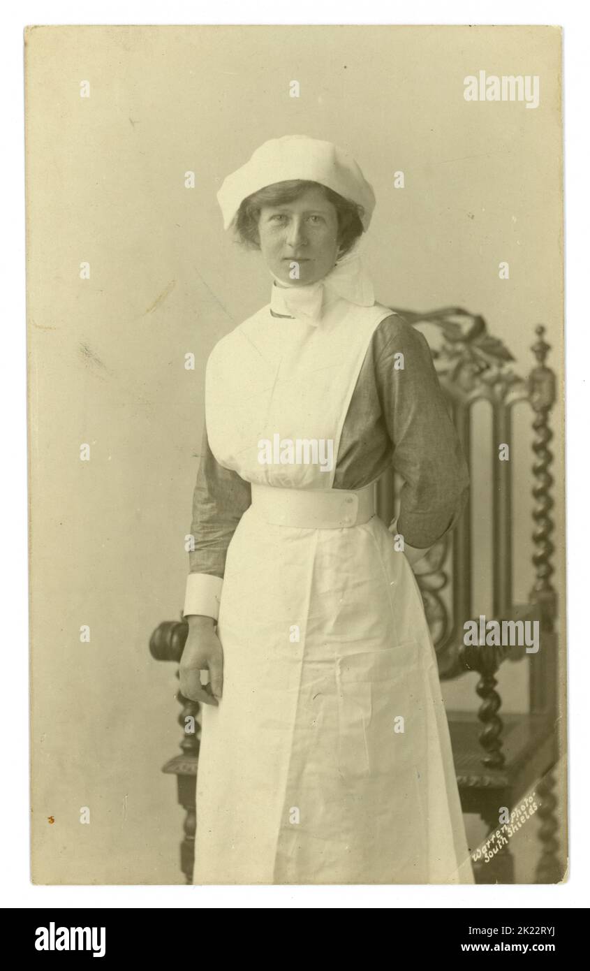 WW1 era nurse from Studio of Warren Photo South Shields, South Tyneside, Tyne and Wear, England, U.K. Circa 1916 Stock Photo
