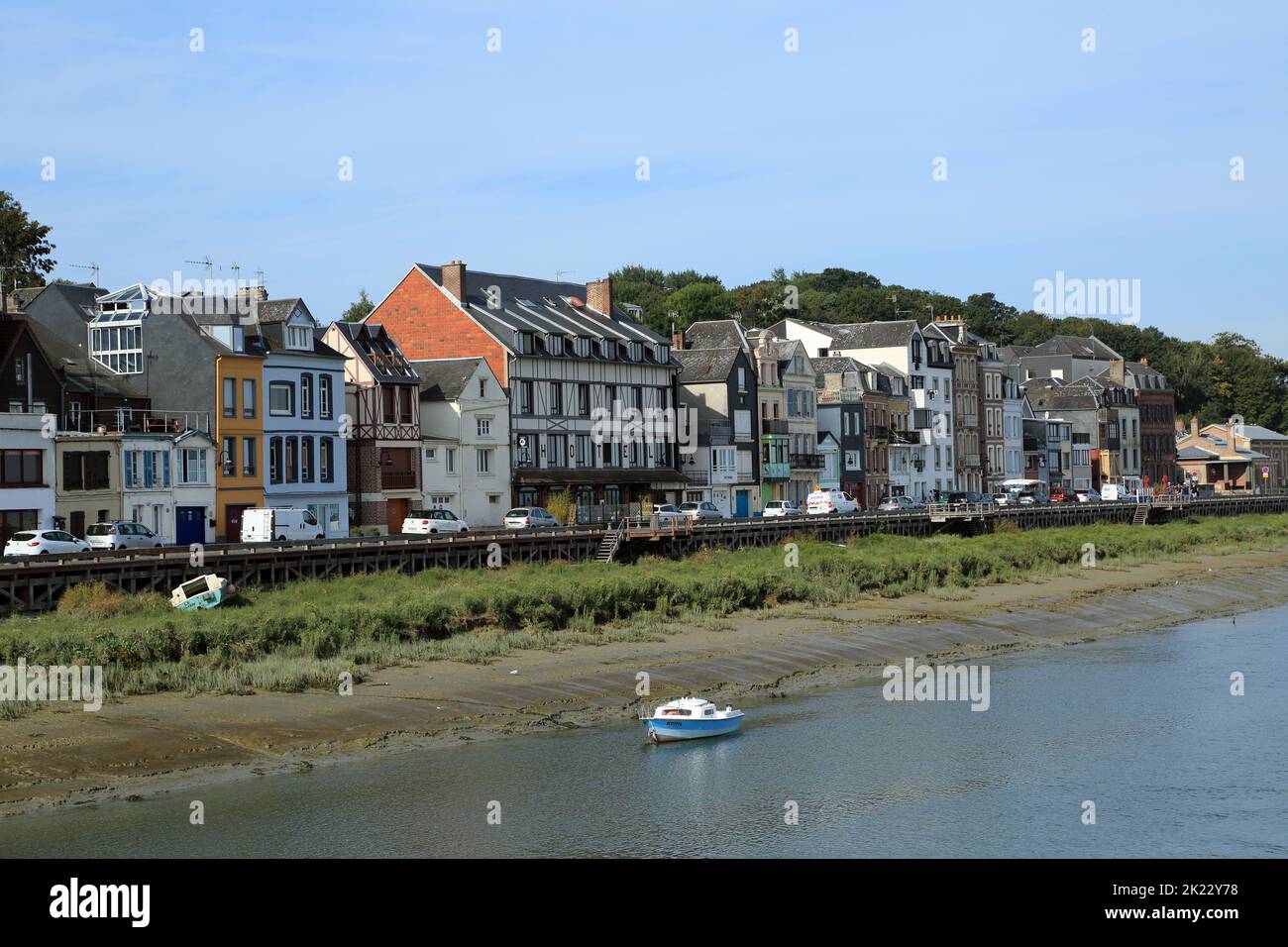 View of Somme River and Quai Blavet from Quai Digne Nord, Saint Valery