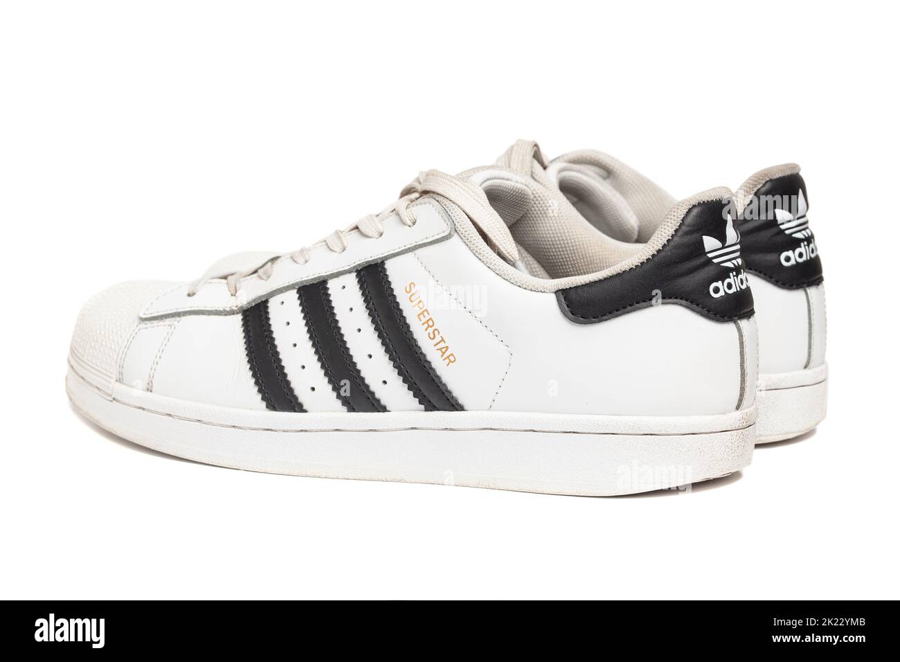 White leather adidas shoes hi-res stock photography and images - Alamy