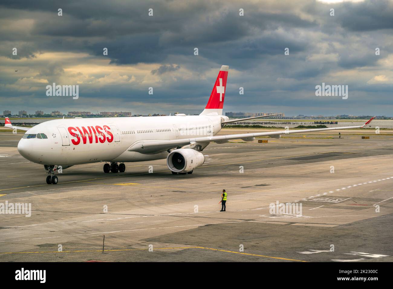 Swiss, Airbus A330-300, John Fitzgerald Kennedy International Airport, New York, USA Stock Photo