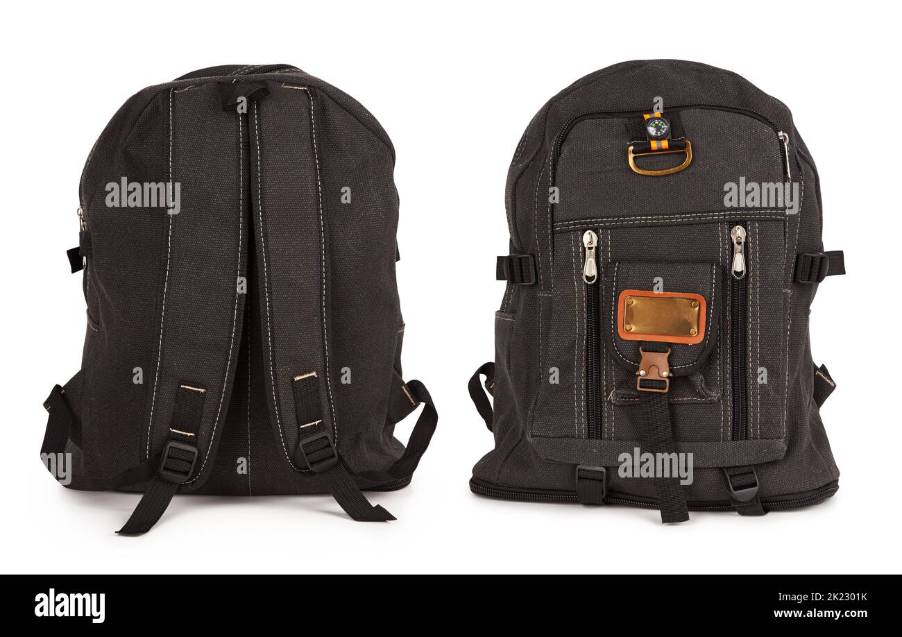 Big backpack for travel isolate on a white background Stock Photo