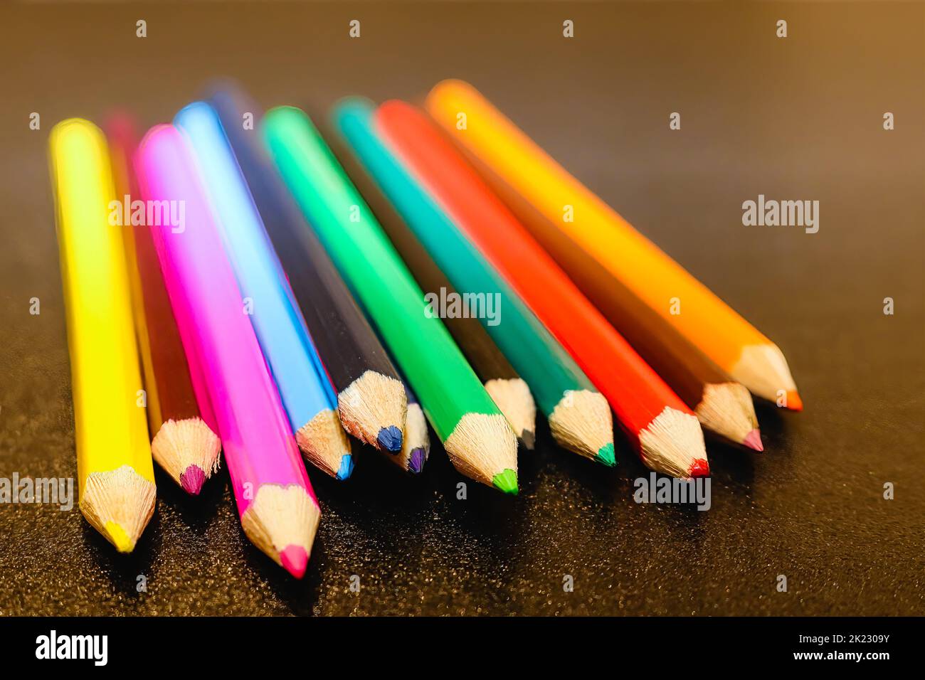 close up of colour pencils Stock Photo