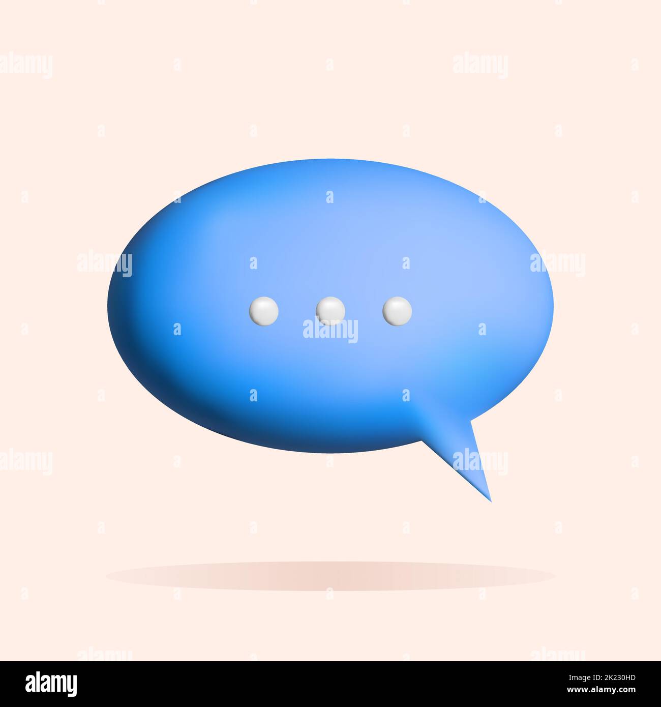 3D speech bubble, chat icon design. Social media marketing concept ...