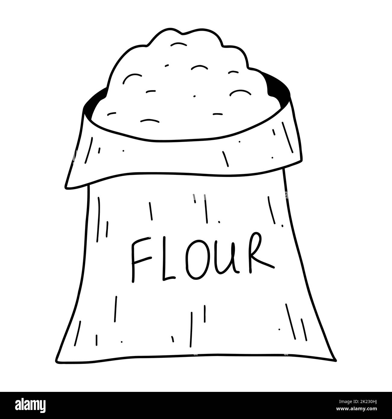 Doddle Burlap Bag Of Flour Outline Vector Sketch Illustration Of Sack doddle-burlap-bag-of-flour-outline-vector-sketch-illustration-of-sack