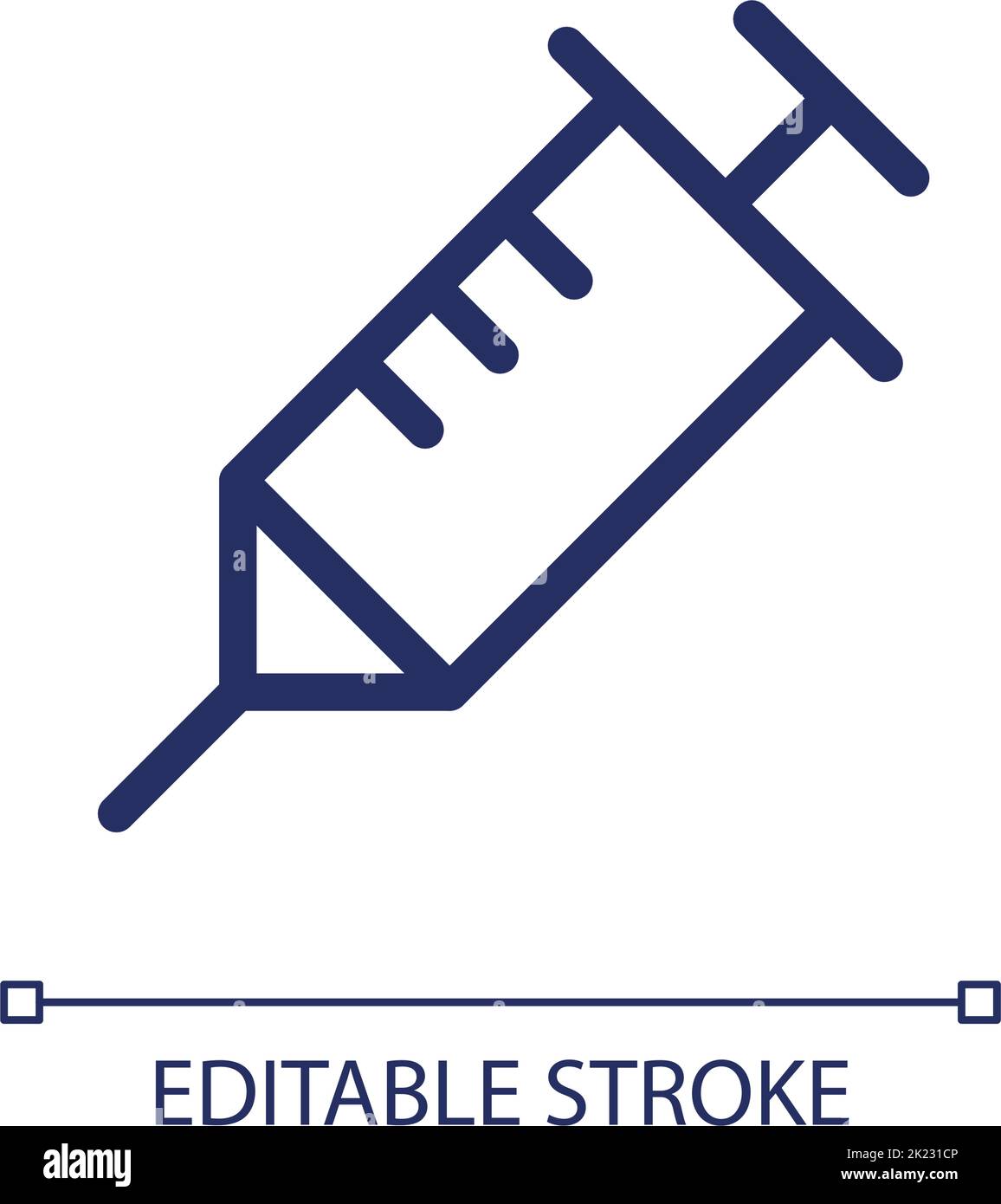 Syringe pixel perfect linear ui icon Stock Vector