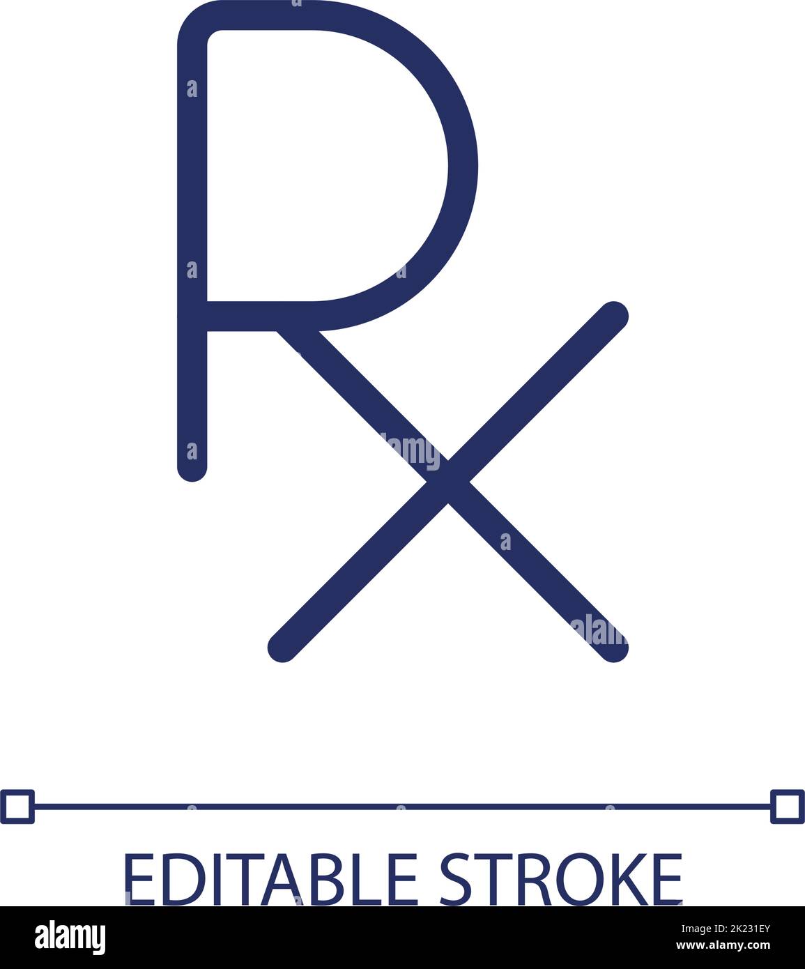 Prescription symbol pixel perfect linear ui icon Stock Vector