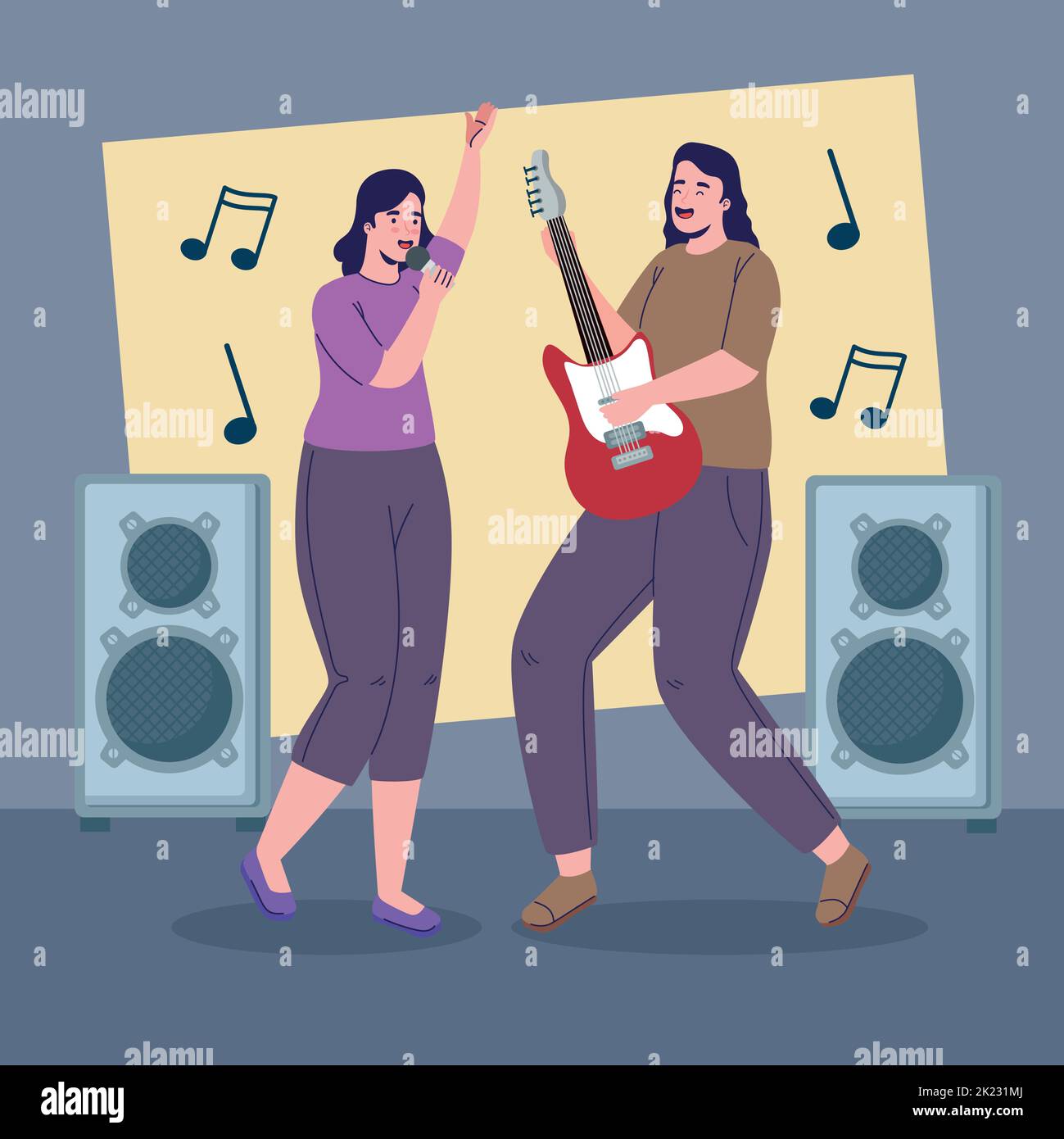 music festival poster with women Stock Vector