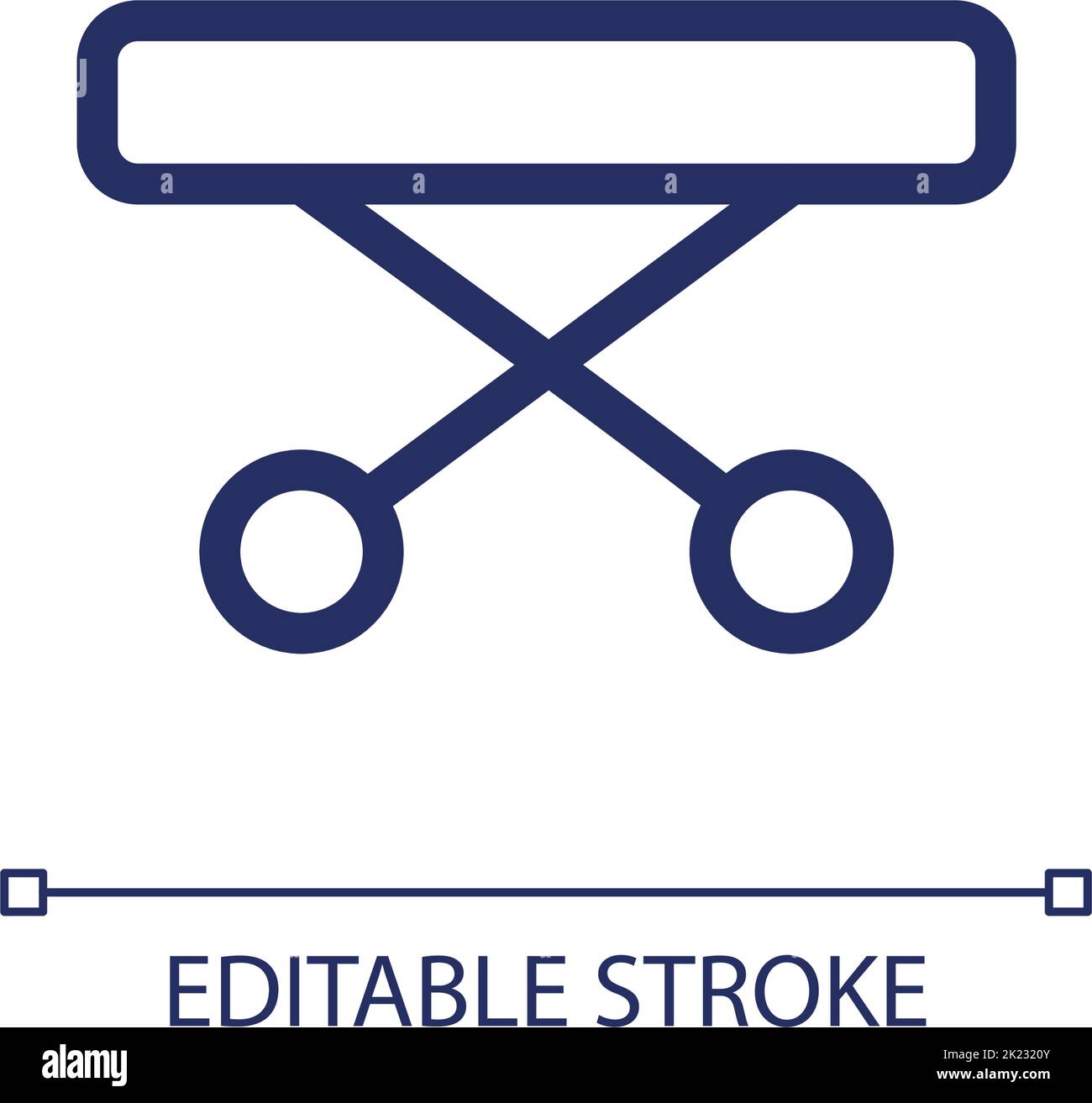 Medical gurney pixel perfect linear ui icon Stock Vector Image & Art